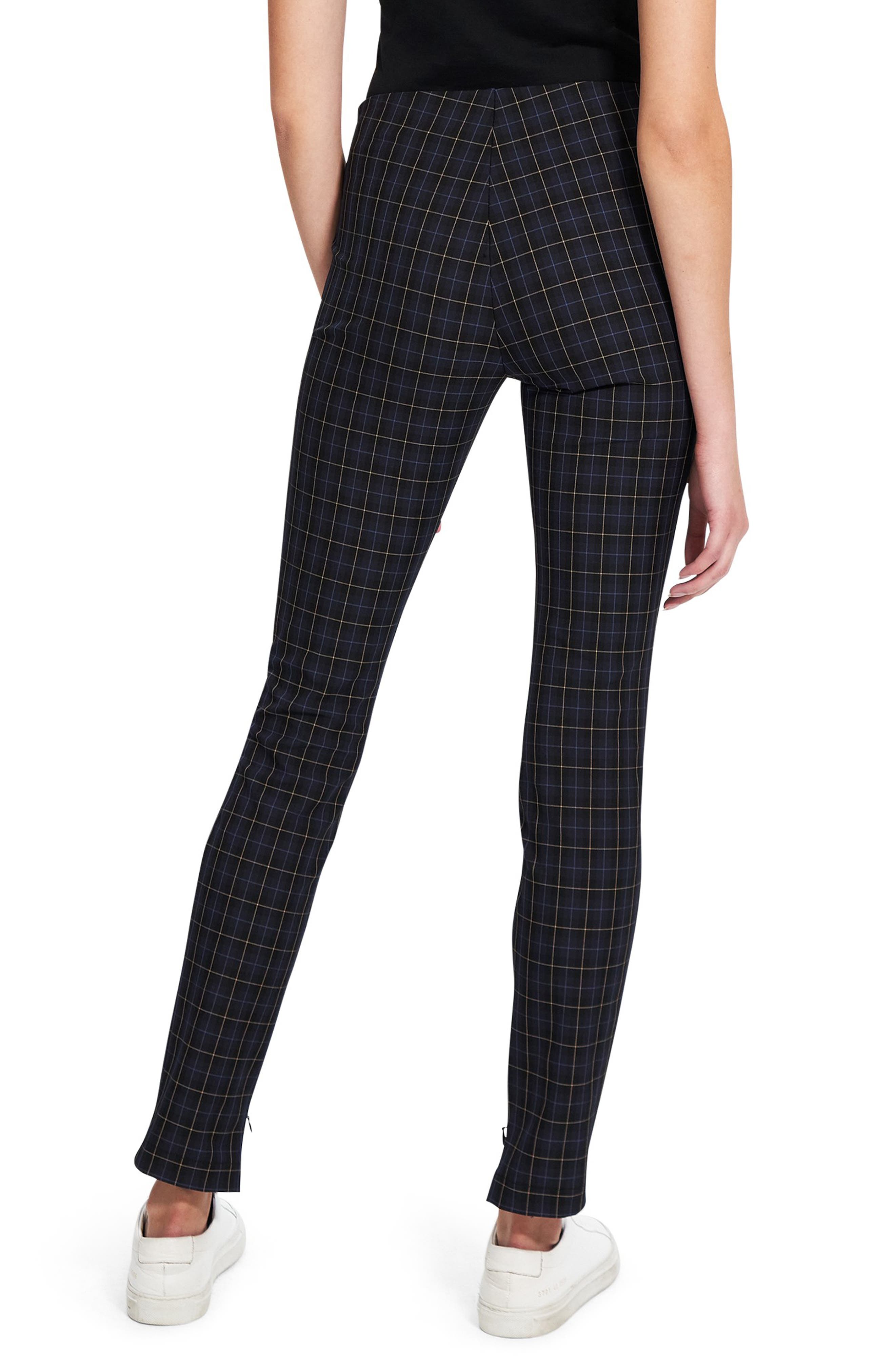 Theory Plaid Slim Zip Cuff Trousers
