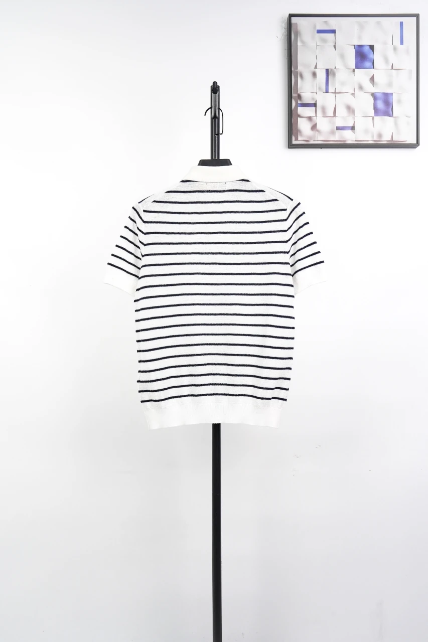 Ralph Lauren White Stripe Pony Embroidered Linen Polo Shirt product photo from LabelPicks