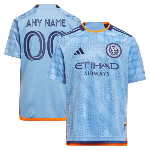 New York City FC adidas Youth 2024 The Interboro Kit Replica Custom Jersey - Light Blue