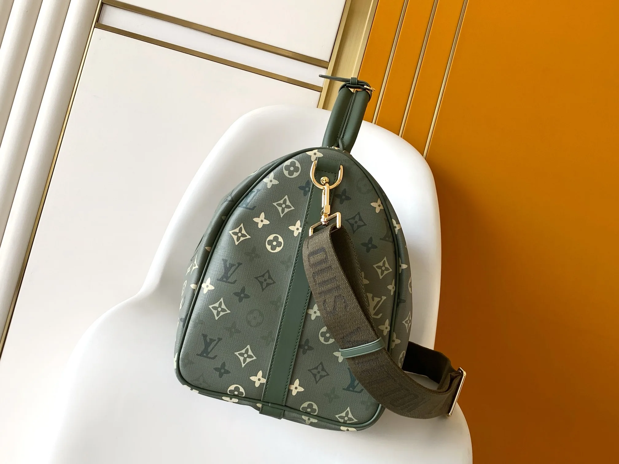 Louis Vuitton Green Keepall Monogram Canvas Tote Bag product photo from LabelPicks