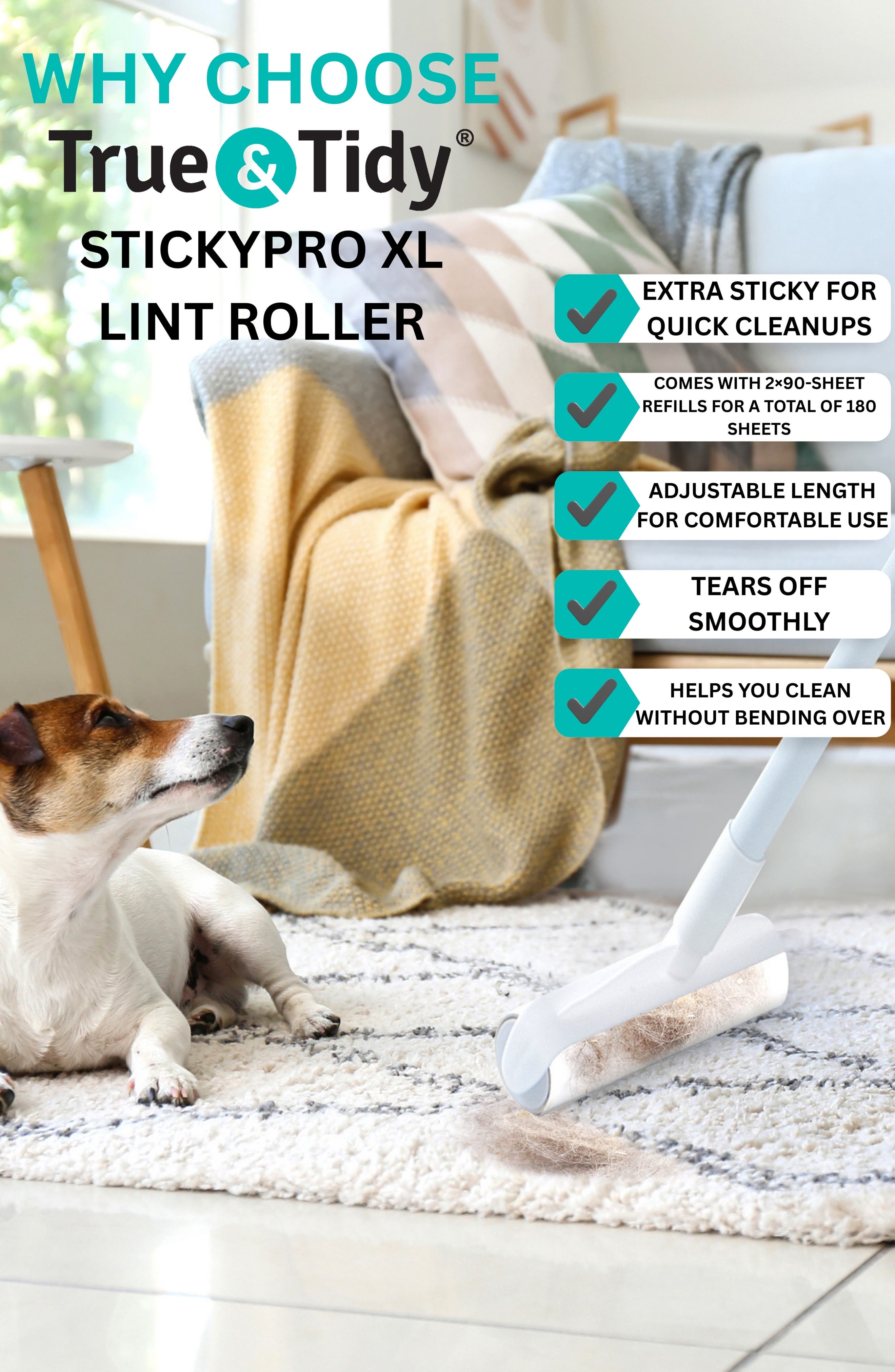 TRUE AND TIDY 4-Pack StickyPro XL Lint Roller Refills