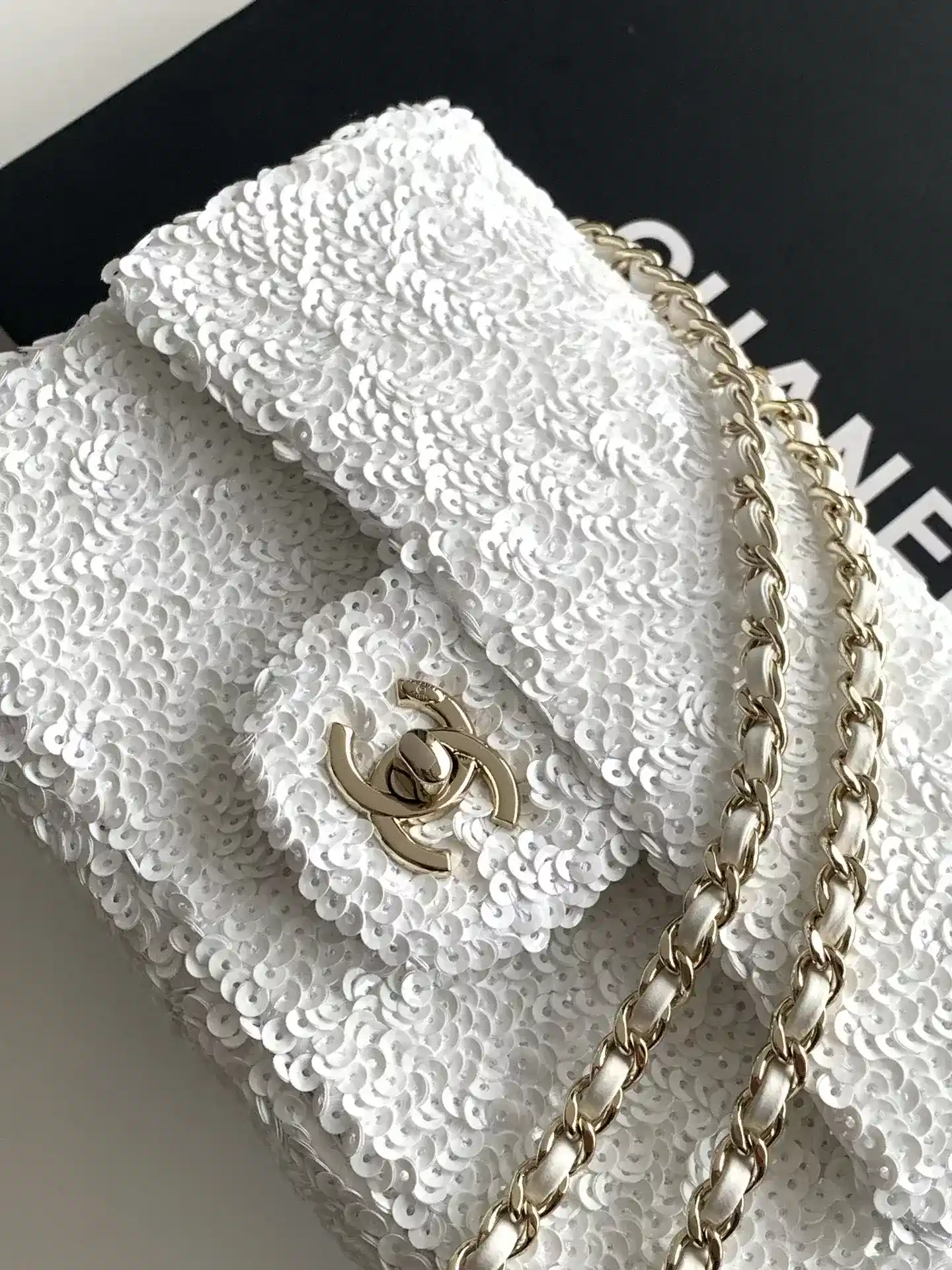 Chanel Classic Flap White Quilted Leather Shoulder Bag product photo from LabelPicks