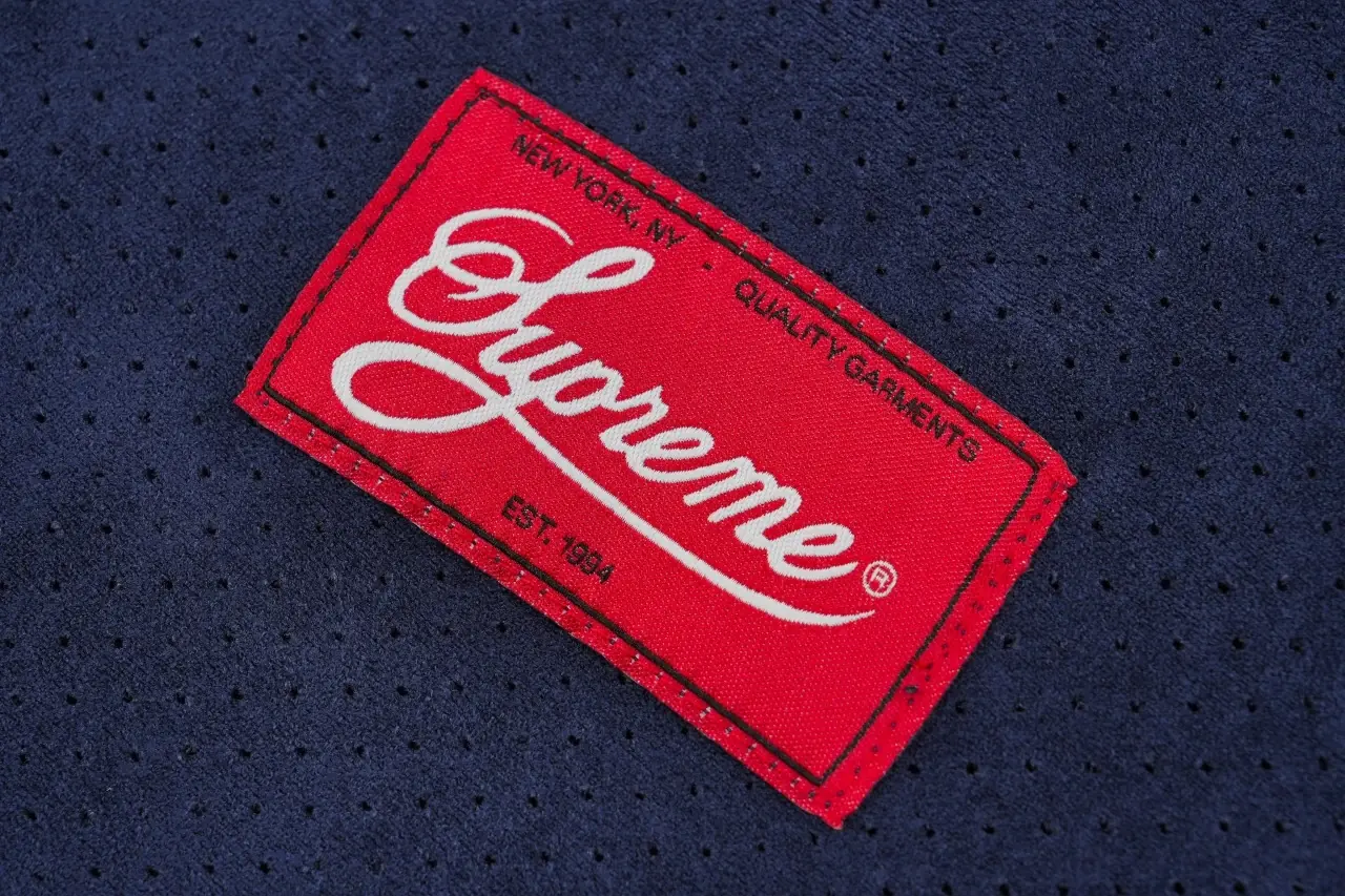 Supreme Navy Suede Mesh Baseball Jersey product photo from LabelPicks