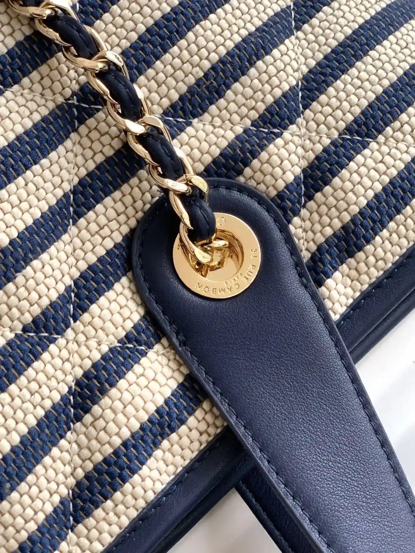 Chanel Blue Straw Woven Tote Bag product photo from LabelPicks