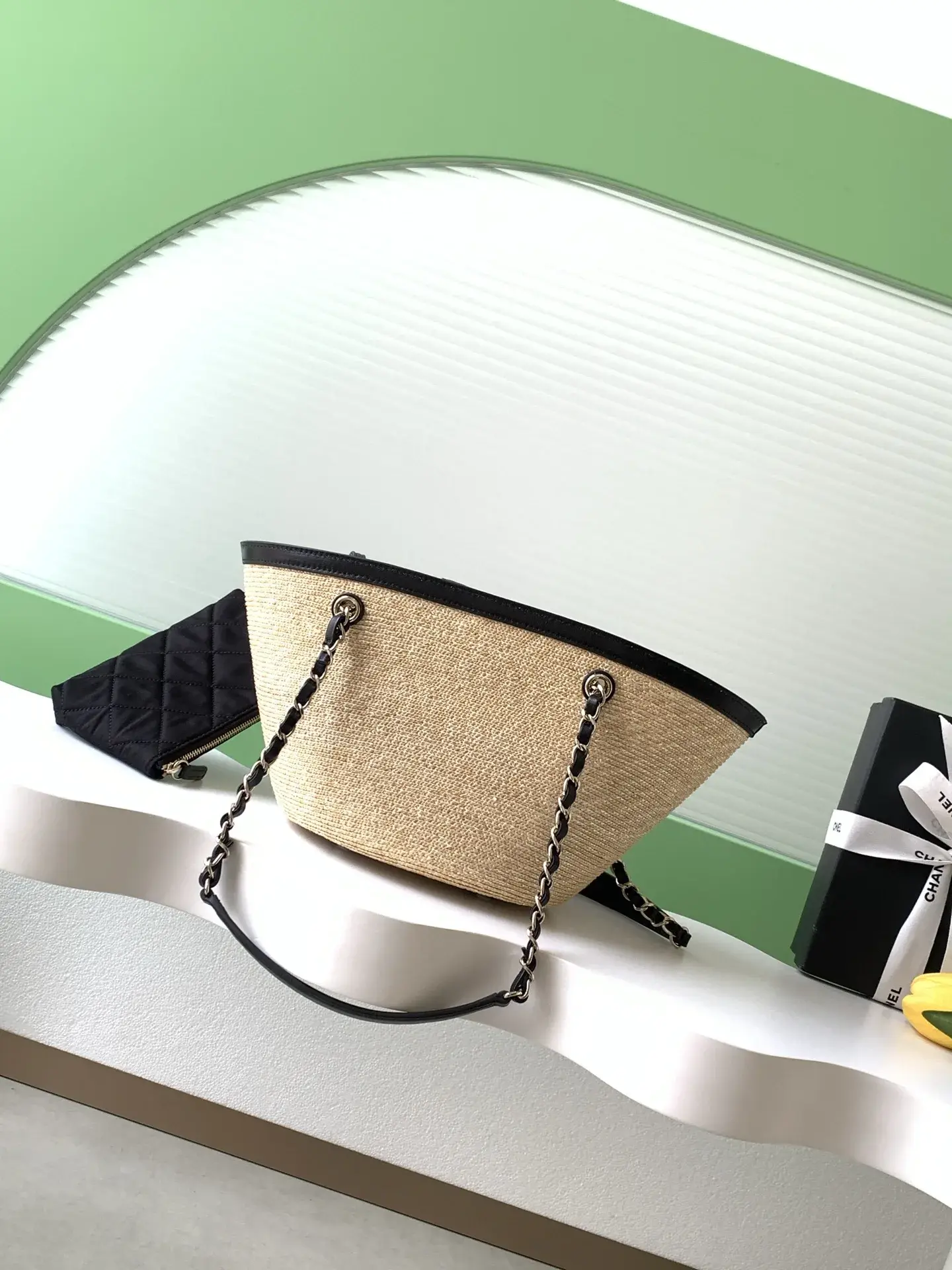 Chanel Black Straw Woven Tote Bag product photo from LabelPicks