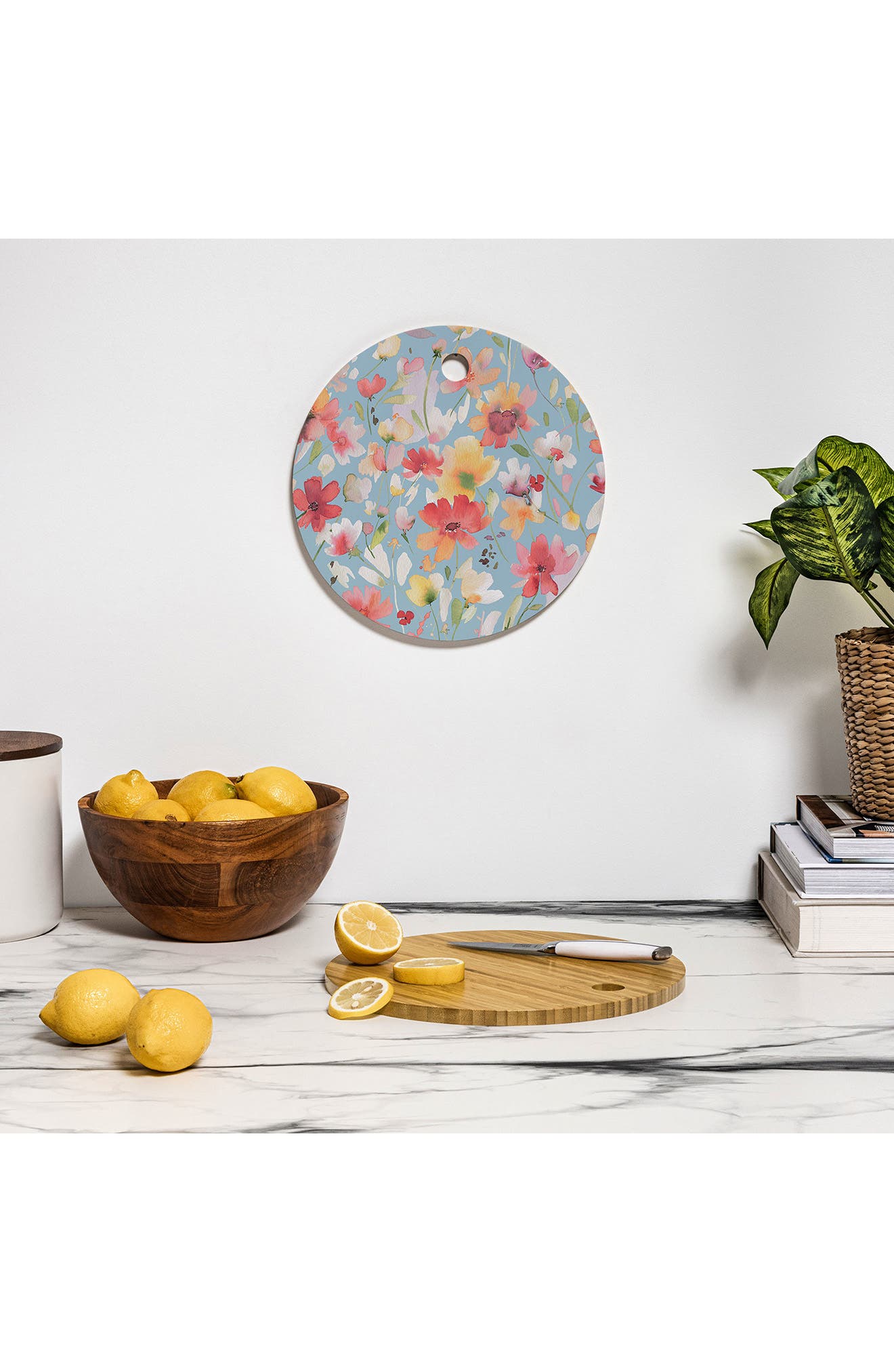 Deny Designs Spring Cosmos Wildflower Print Cutting Board