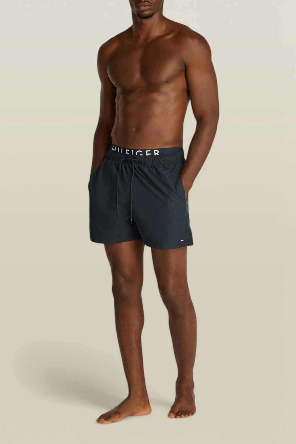 TOMMY HILFIGER מכנסי בגד ים עם לוגו סטריפ