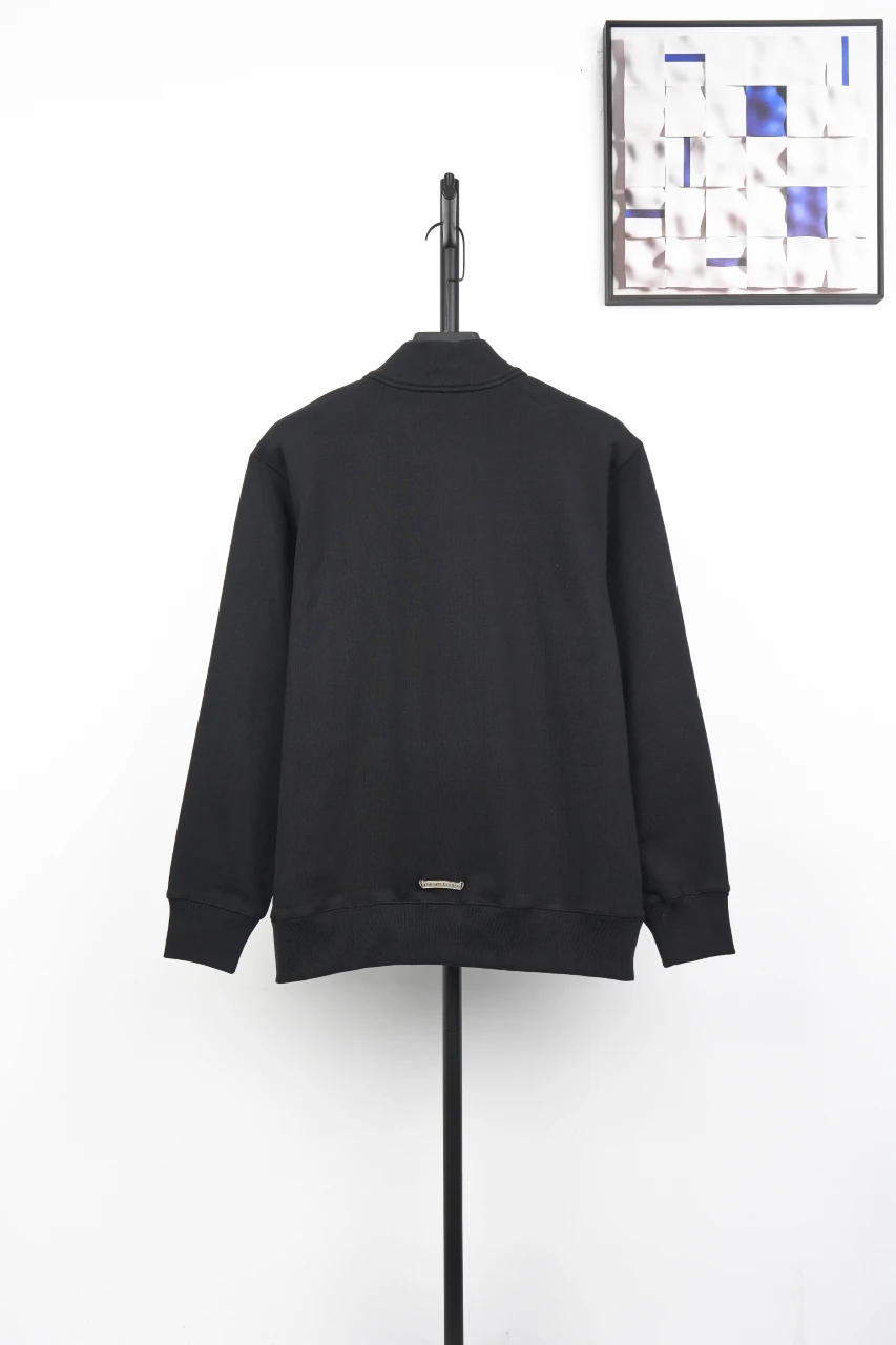 Chrome Hearts Black Cross Leather Patch Half Zip Sweatshirt product photo from LabelPicks