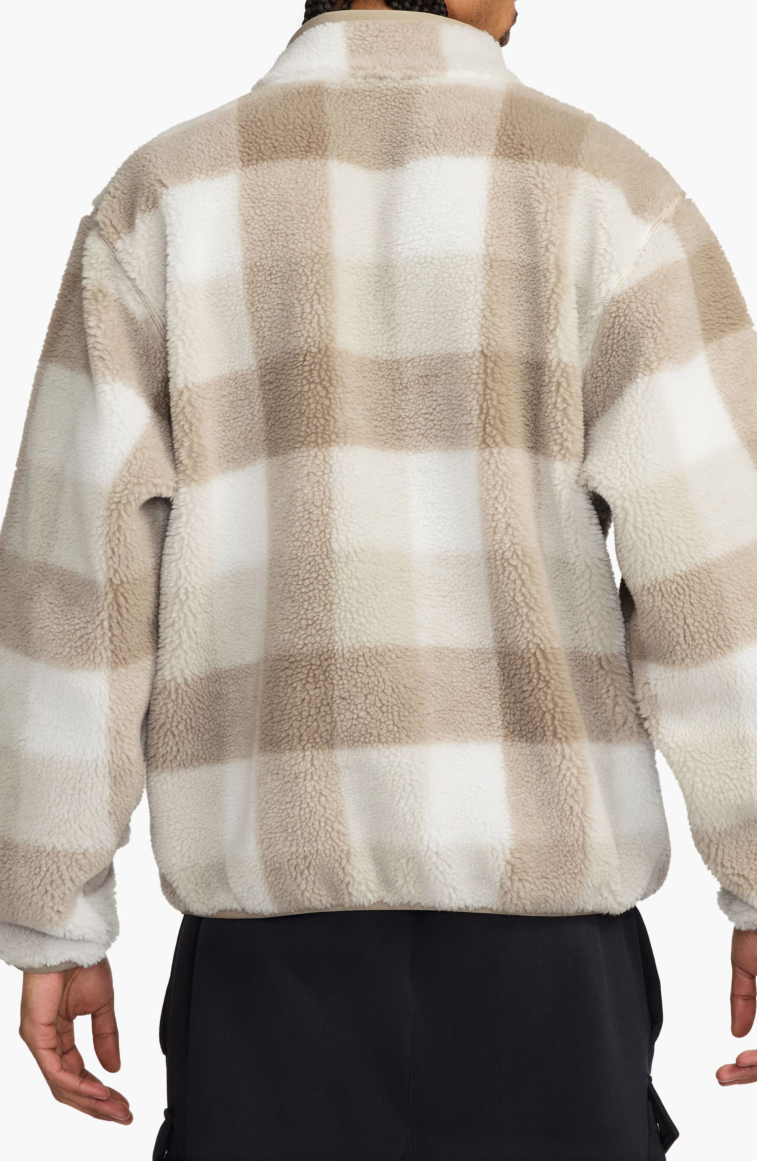 Nike Club Plaid Therma-FIT Fleece Half Zip Pullover