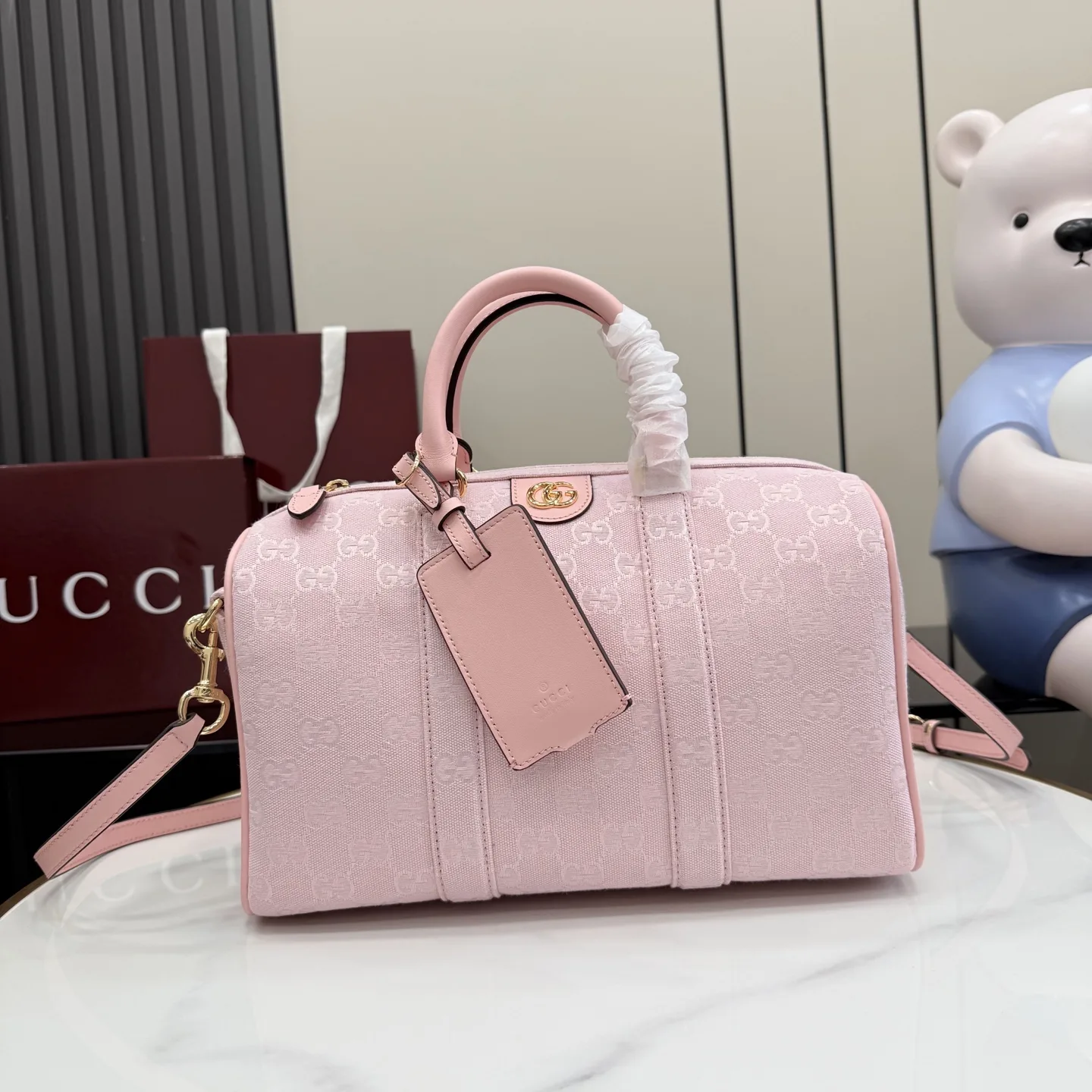 Gucci Pink Ophidia GG Supreme Canvas Top Handle Bag product photo from LabelPicks