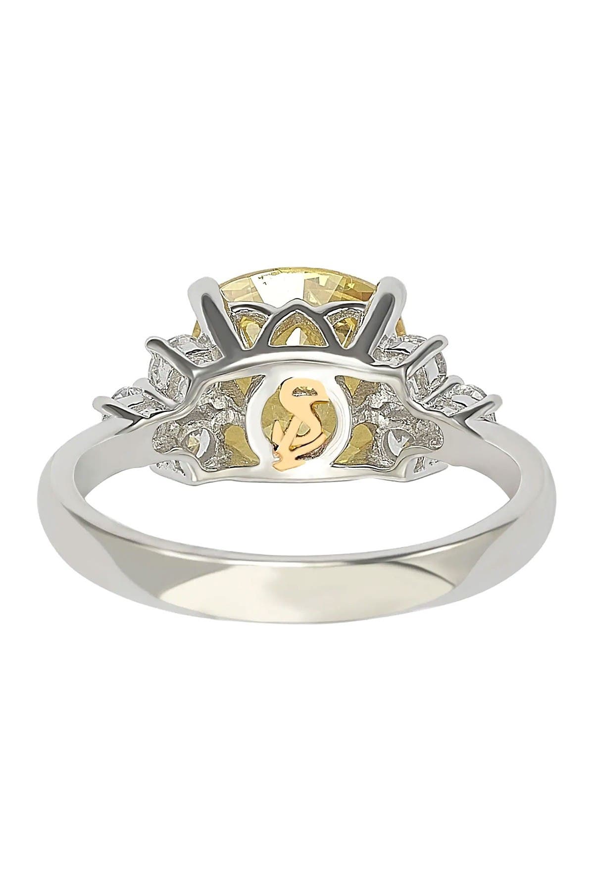 SUZY LEVIAN Sterling Silver Yellow Cubic Zirconia Engagement Ring