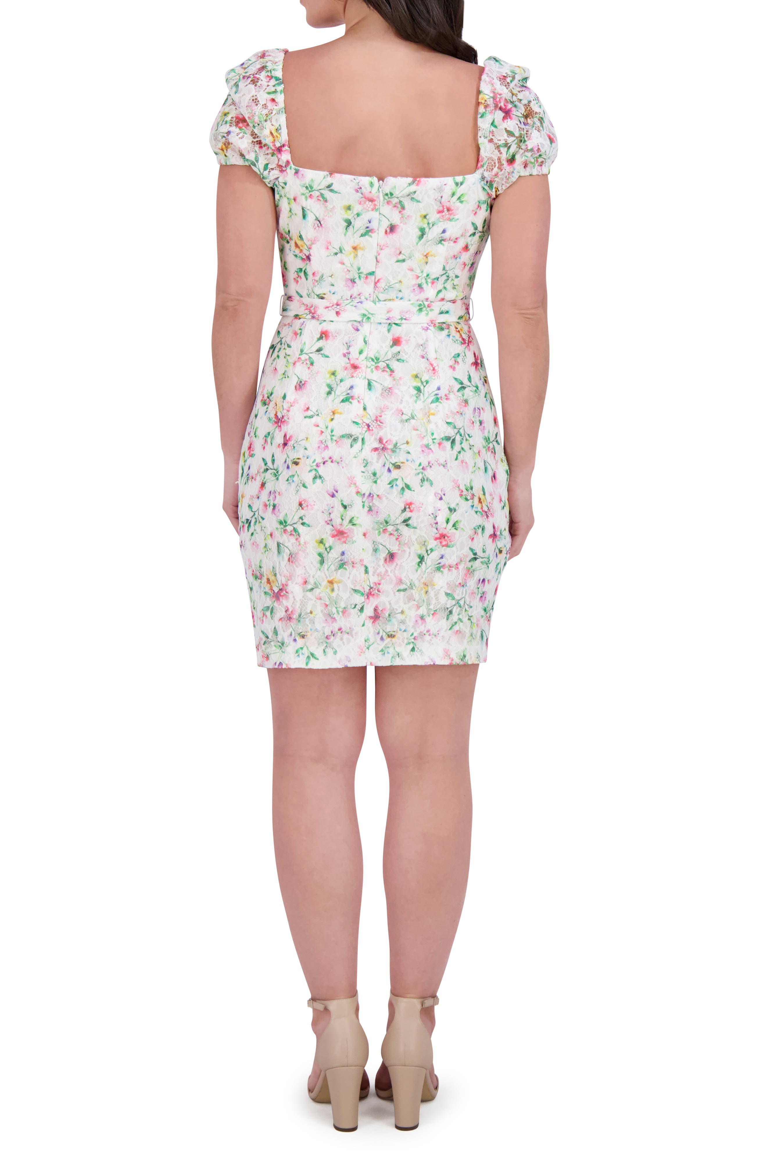 Kensie Print Tie Waist Body-Con Dress