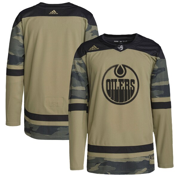 Edmonton Oilers adidas Logo Military Appreciation Team Authentic Practice Jersey - Camo