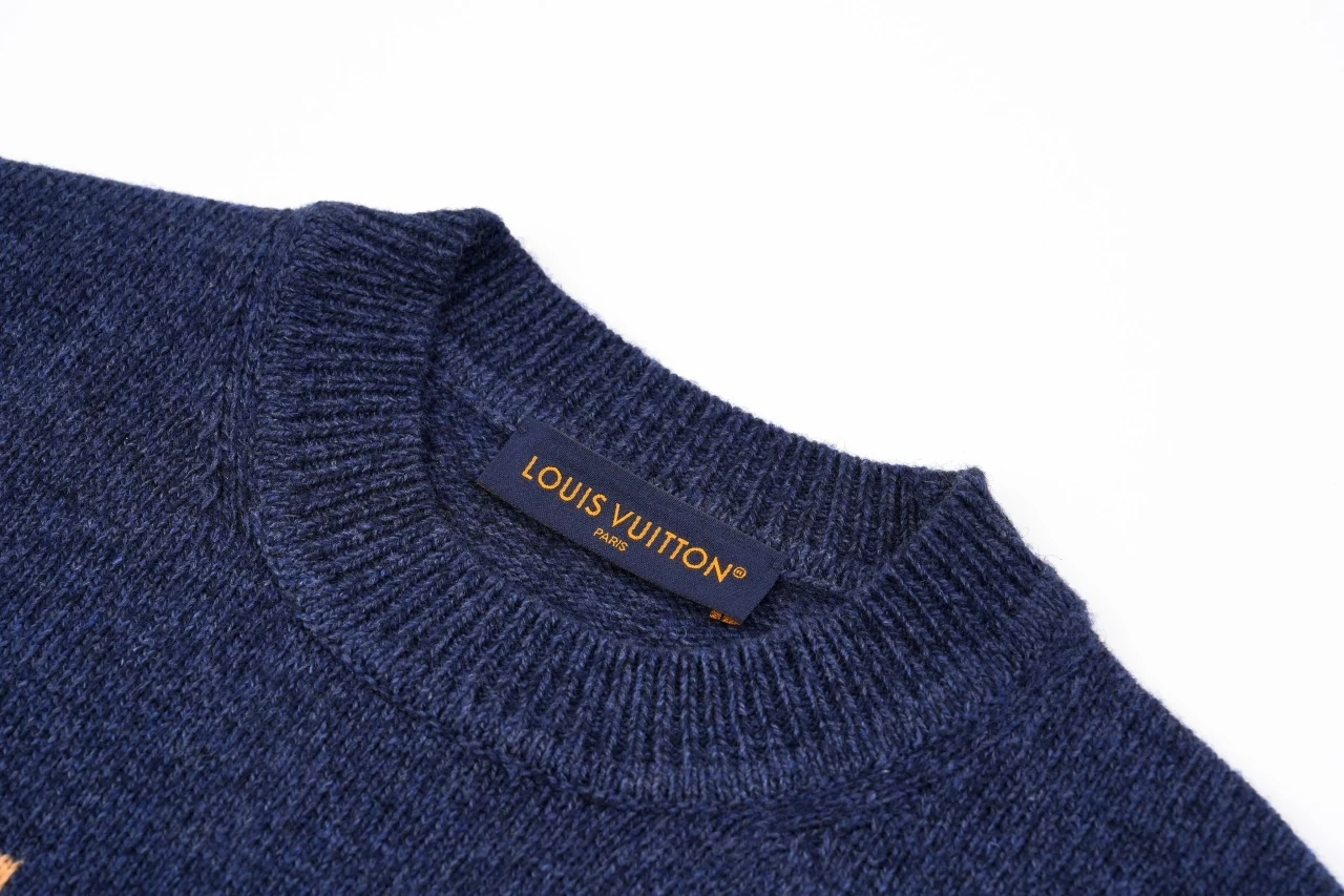Louis Vuitton Navy Dog Jacquard Crewneck Sweater product photo from LabelPicks