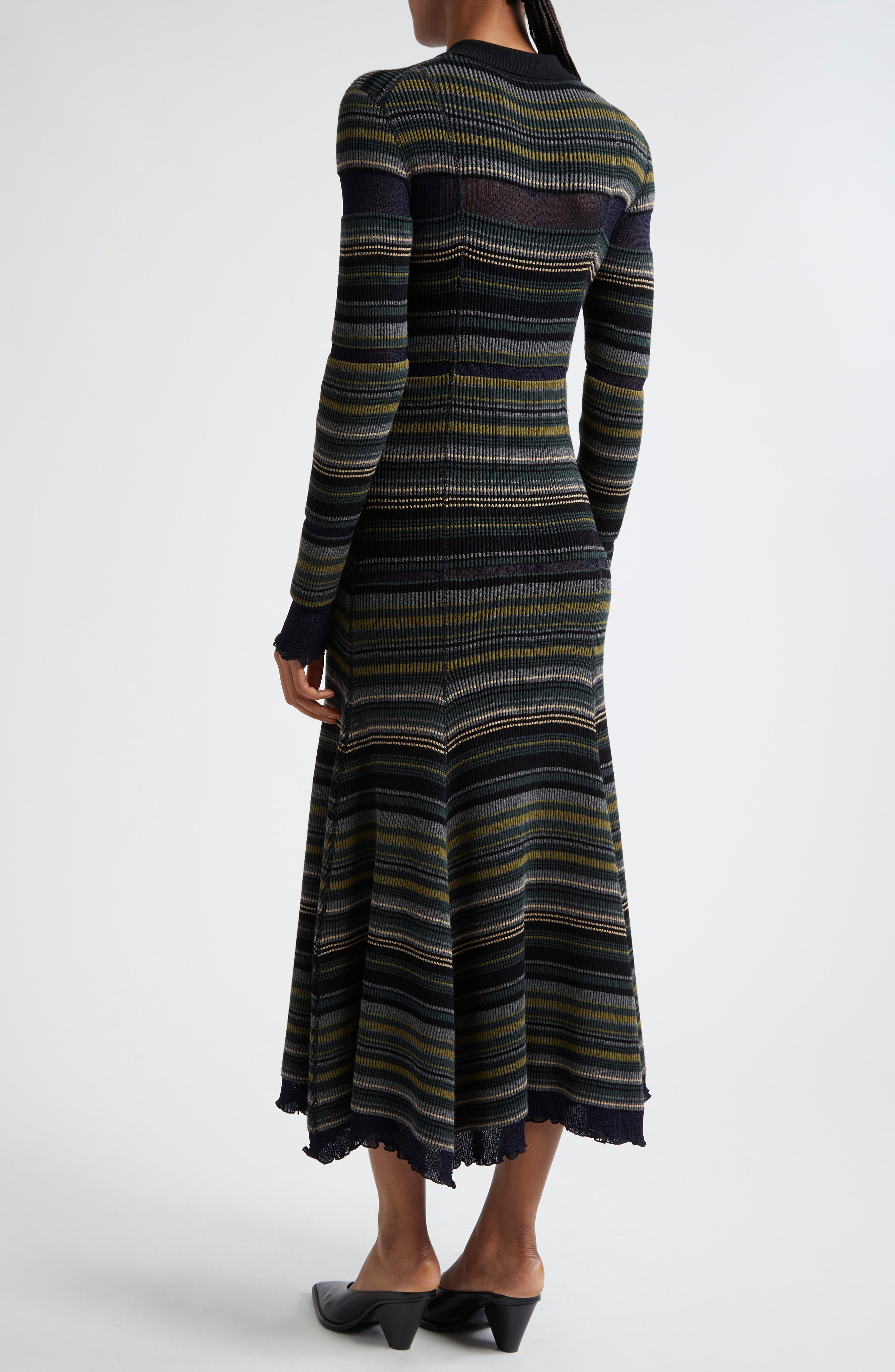 3.1 Phillip Lim Stripe Long Sleeve Knit Shirtdress