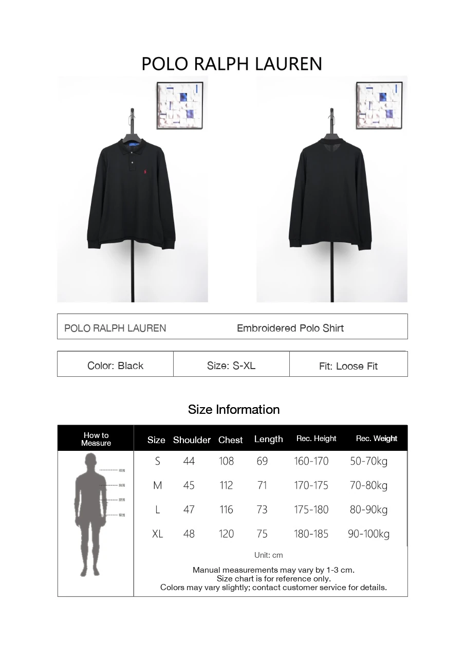 Ralph Lauren Black Pony Embroidered Long Sleeve Polo Shirt product photo from LabelPicks