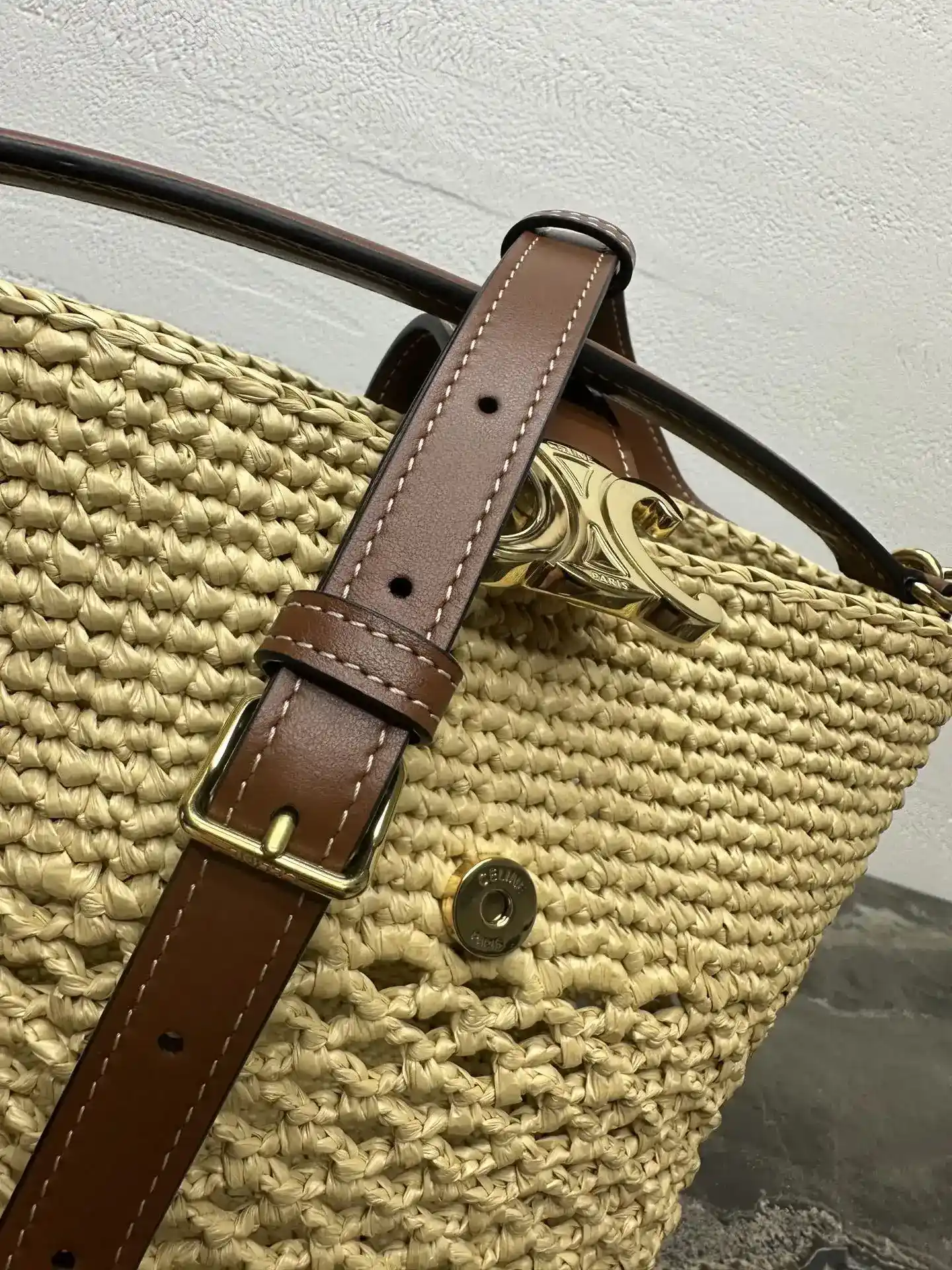 Celine Louise Woven Leather Bucket Bag product photo from LabelPicks