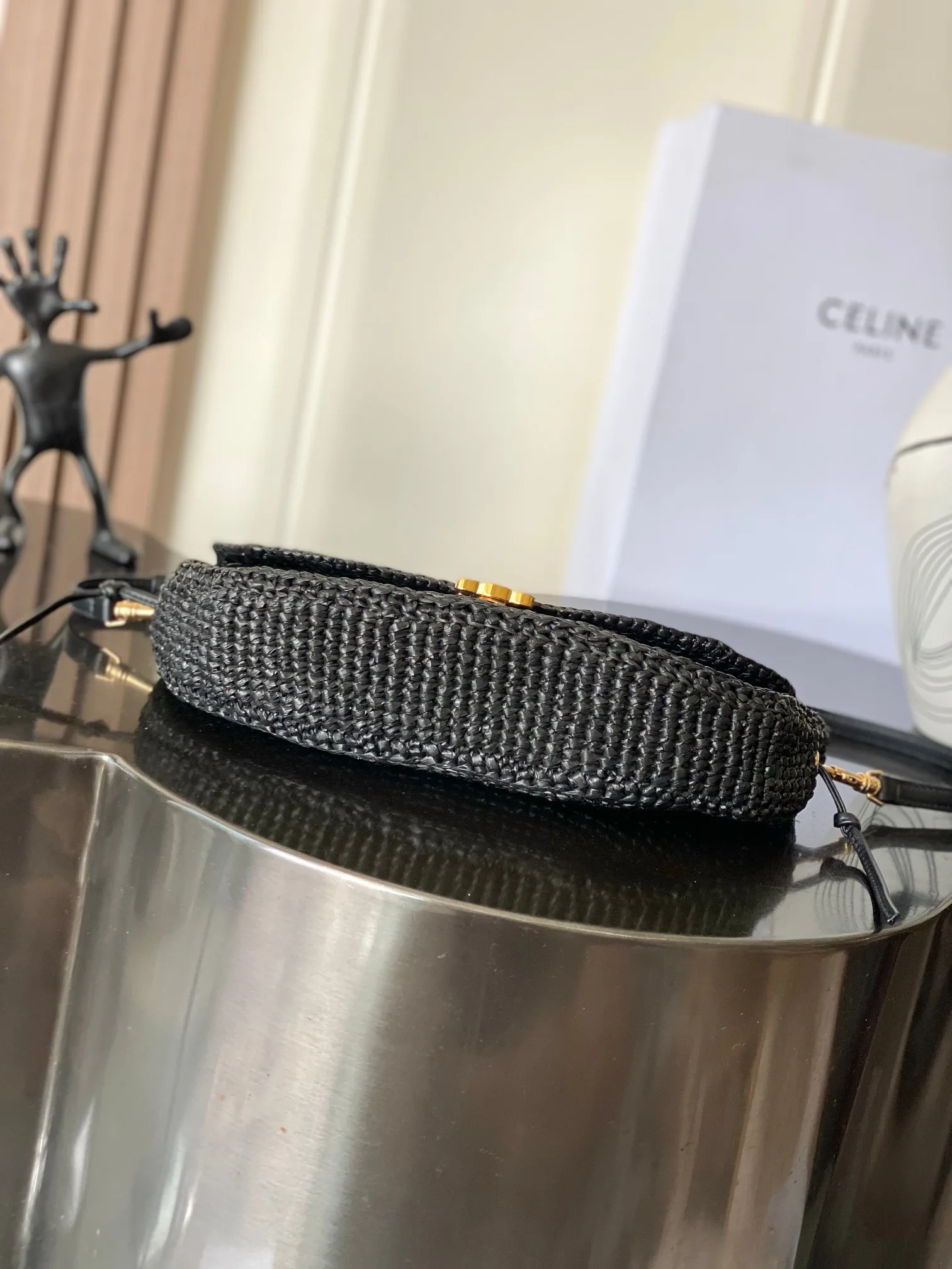 Celine Straw Woven Triomphe Crossbody Bag product photo from LabelPicks