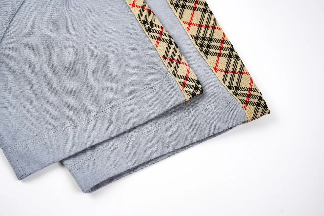 Burberry Light Grey Check Shoulder Equestrian Knight Cotton T-Shirt product photo from LabelPicks