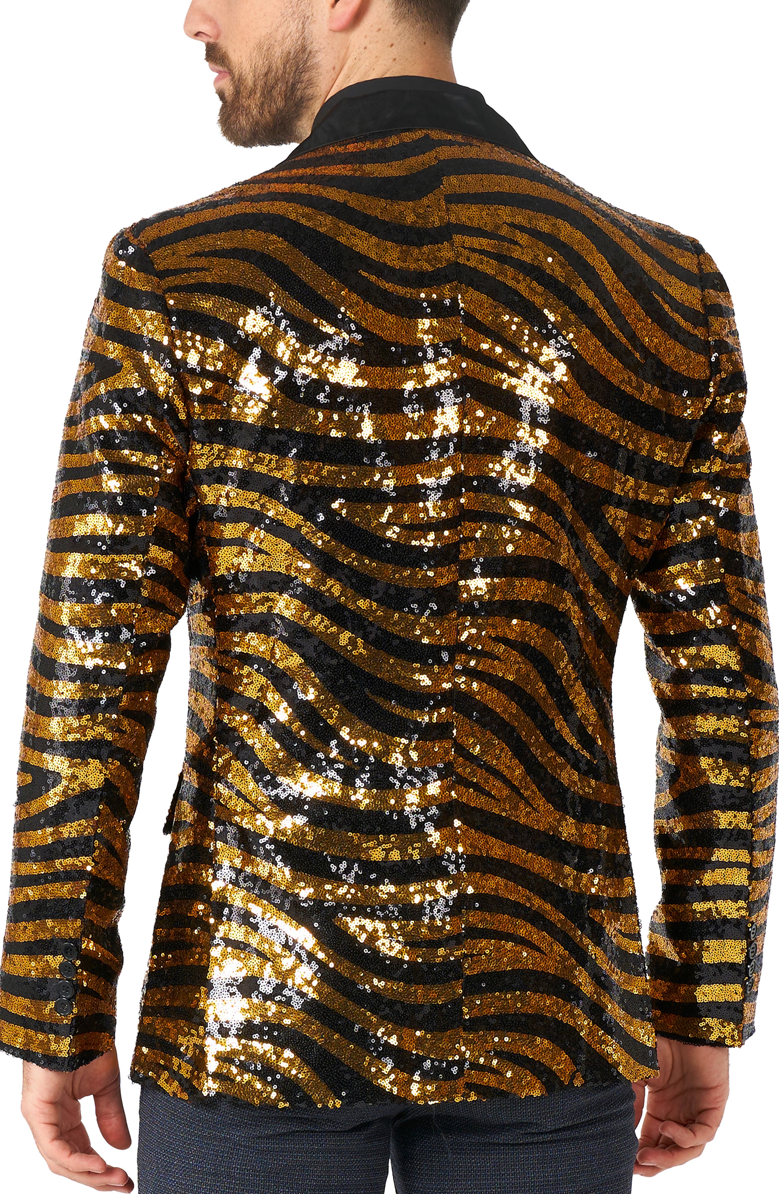 OppoSuits Tiger Royale Sequin Notch Collar Blazer