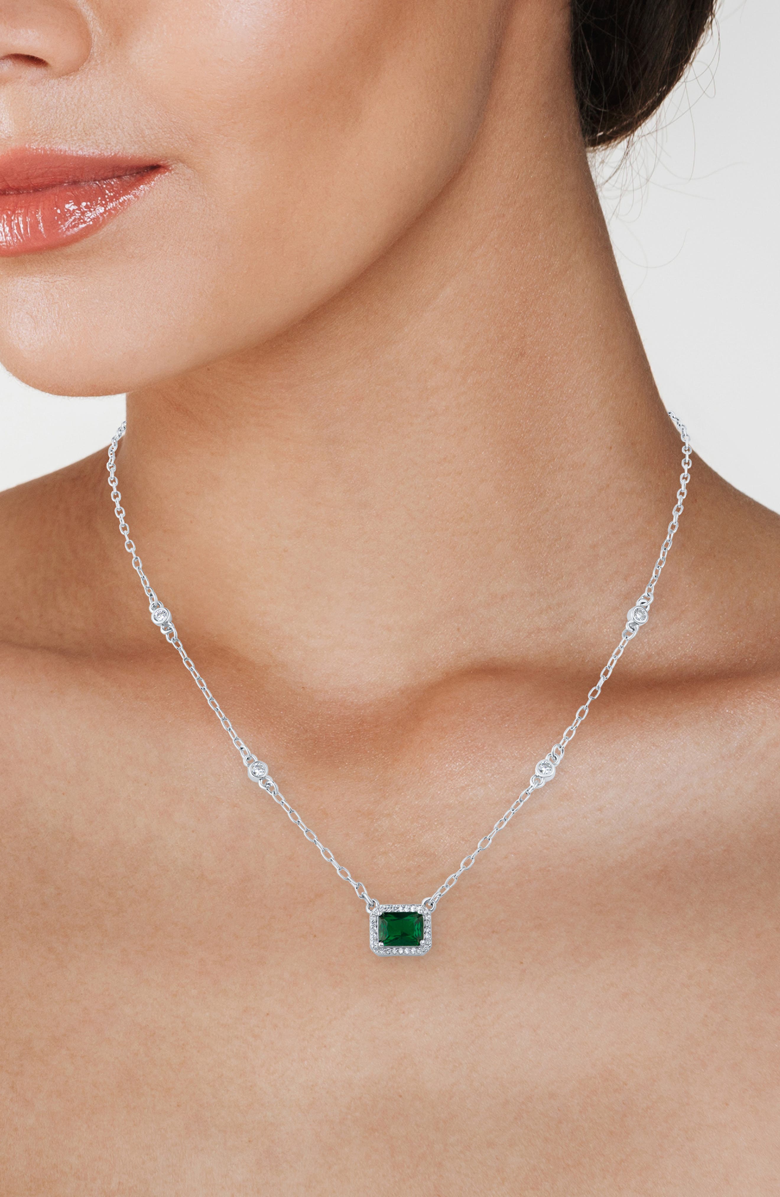 CZ by Kenneth Jay Lane Halo Cubic Zirconia Pendant Necklace