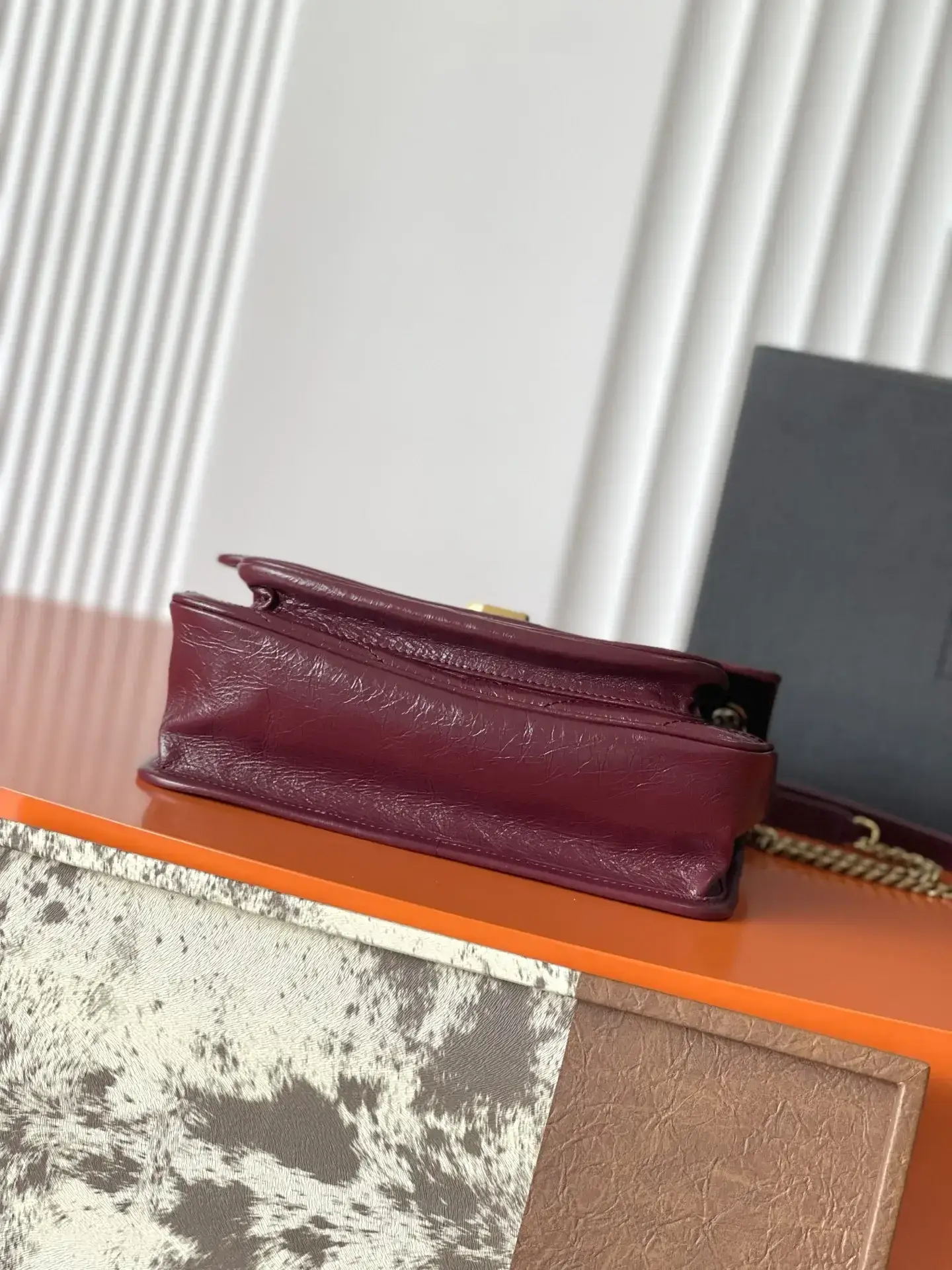 Saint Laurent Niki Burgundy Calfskin Shoulder Bag product photo from LabelPicks