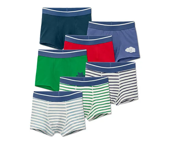 7 Jungen-Slipboxer aus Bio-Baumwolle