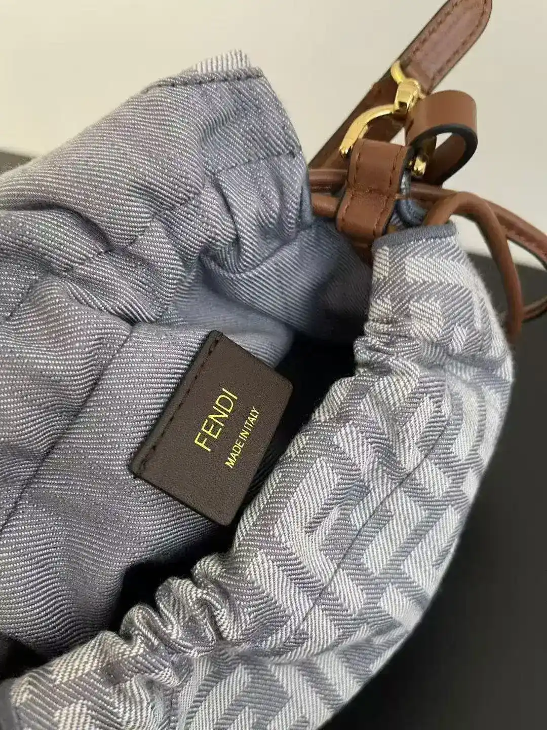 Fendi Brown Baguette Calfskin Bucket Bag product photo from LabelPicks
