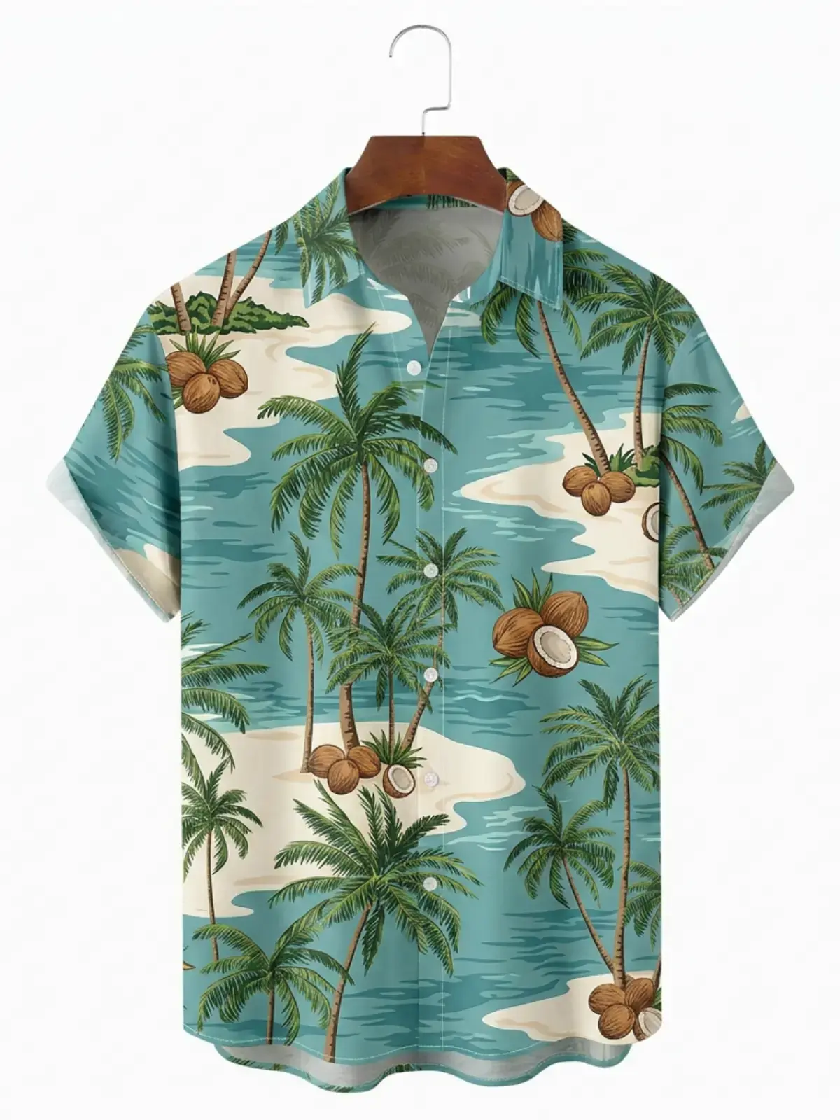 Men's printed shirts Tropical Coconut Palm Beach Hawaiian Shirt