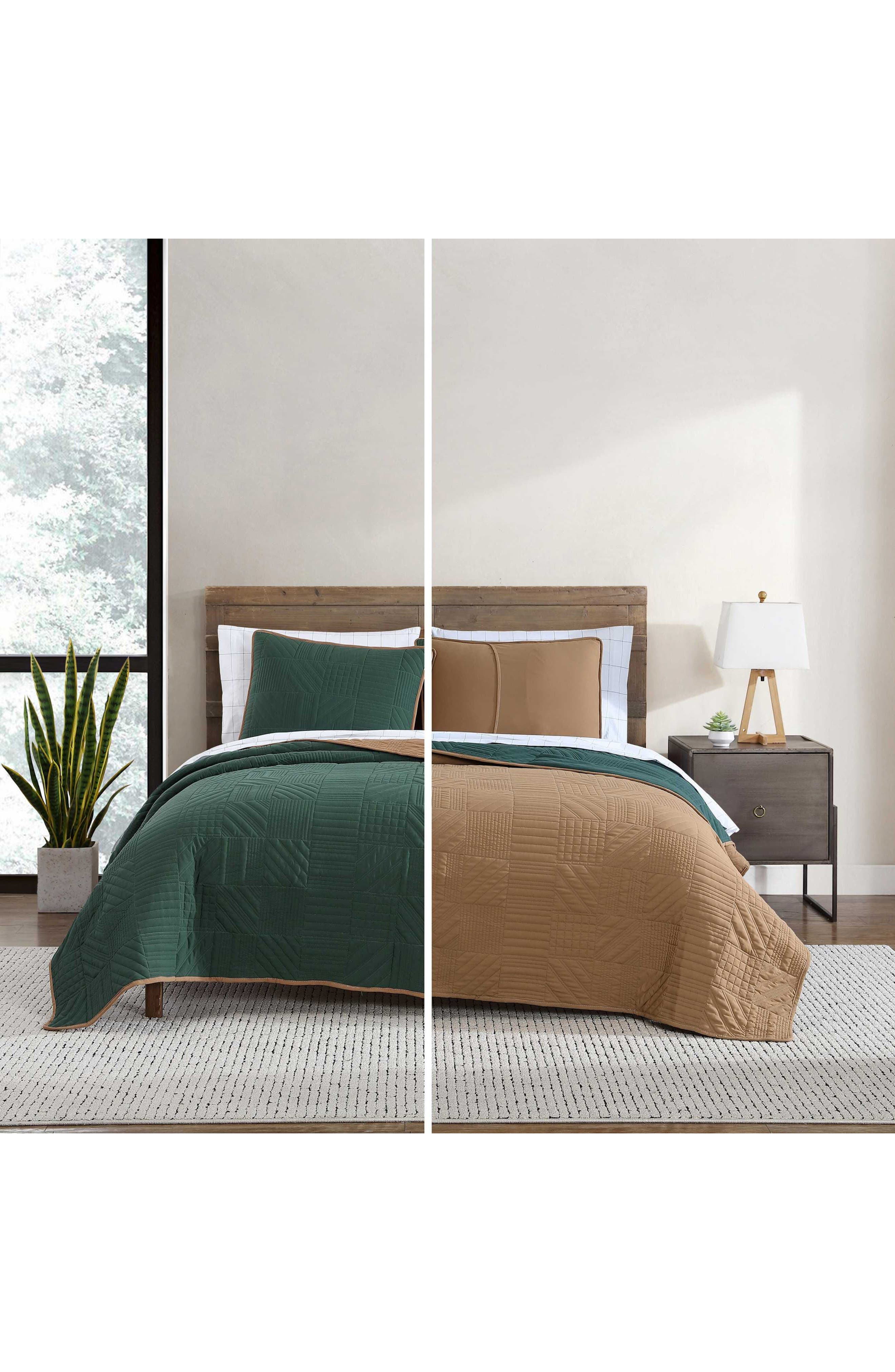 Eddie Bauer Solid Washed Microfiber Quilt Set