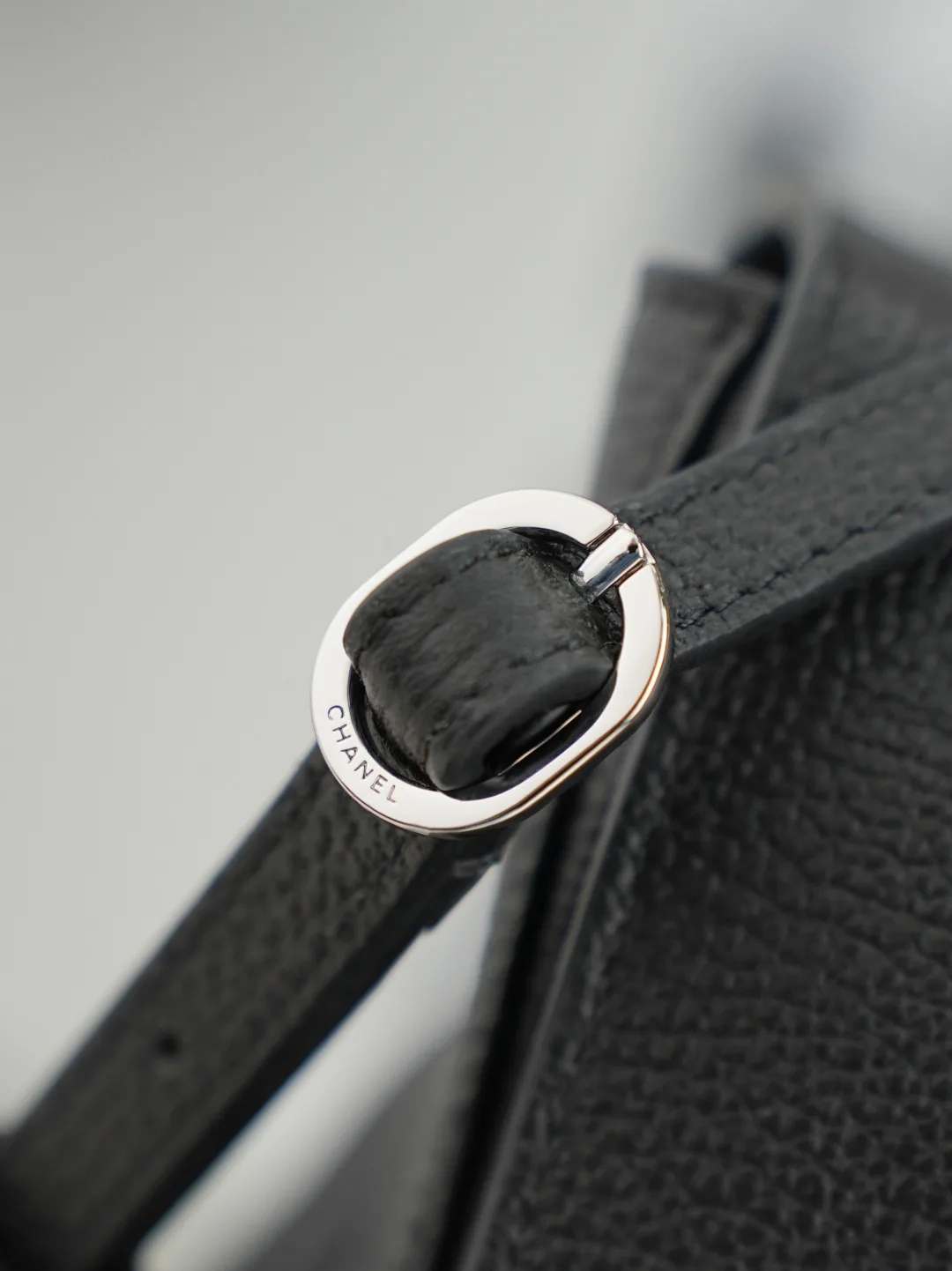 Chanel Black Classic Flap Grained Leather Shoulder Bag product photo from LabelPicks