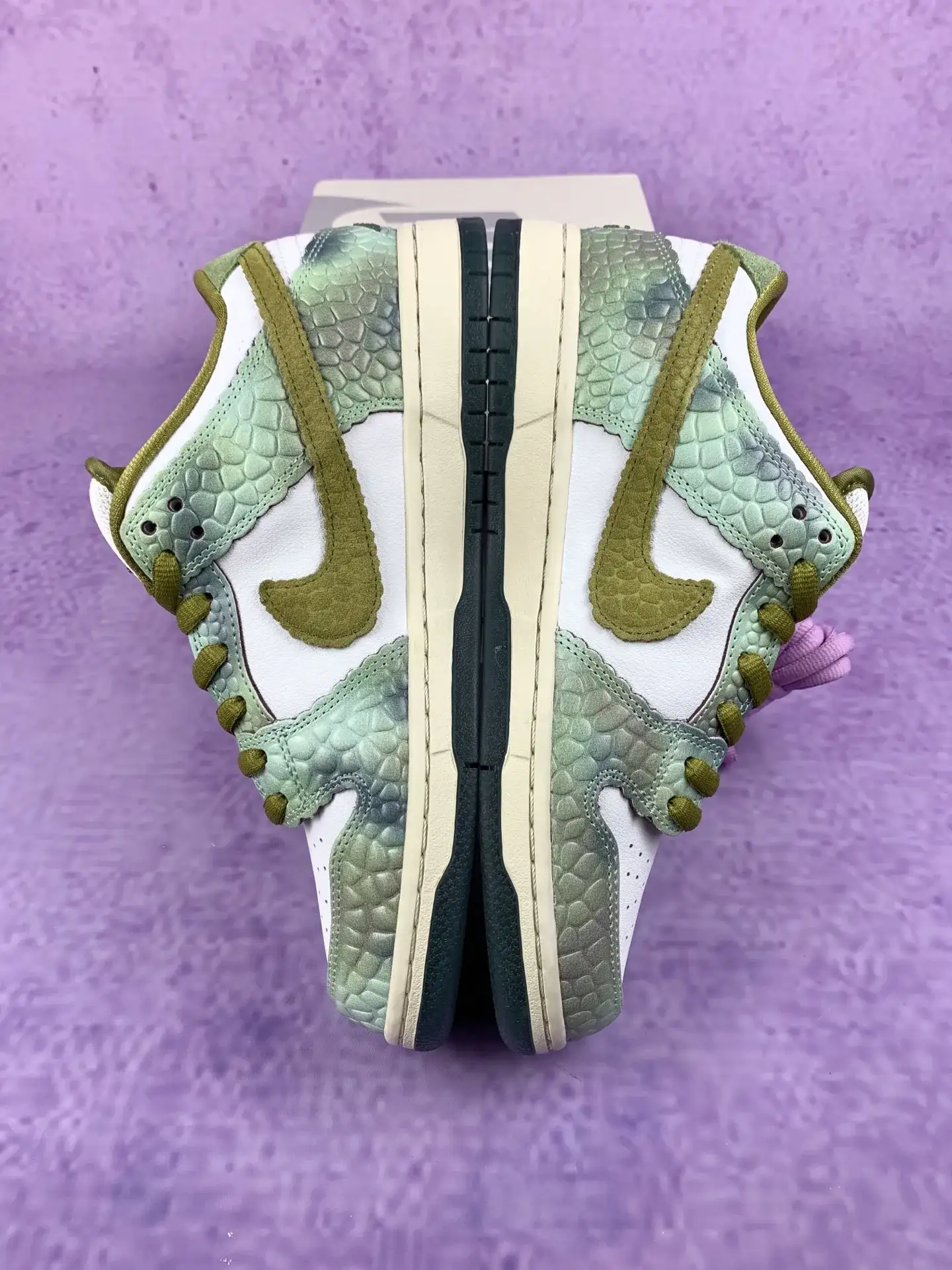 Alexis Sablone x Nike SB Dunk Low Pro “Chameleon” - Oil Green/Desert Moss/White product photo from LabelPicks
