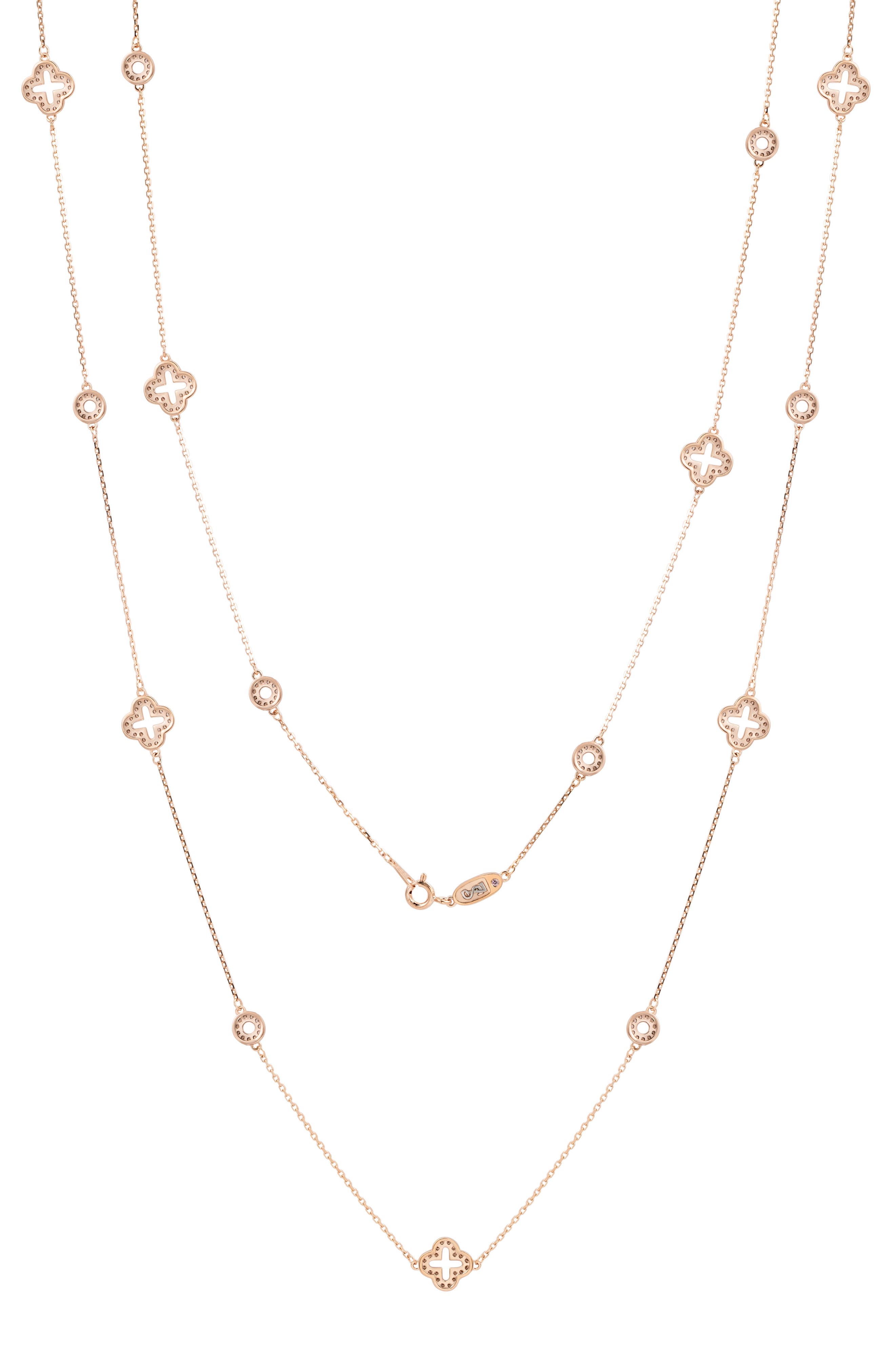 SUZY LEVIAN CZ Pavé Station Chain Necklace