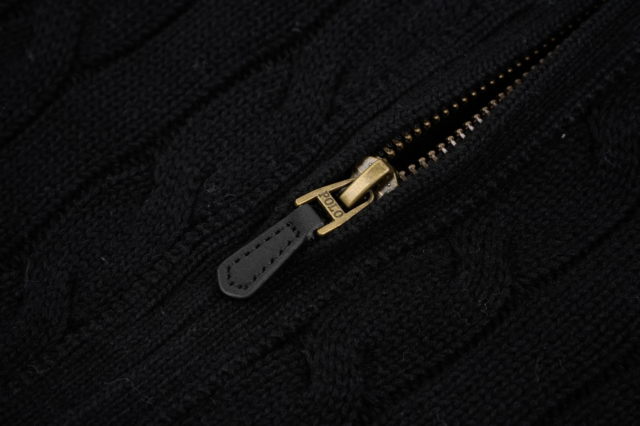 Ralph Lauren Black Pony Embroidered Half Zip Sweater product photo from LabelPicks