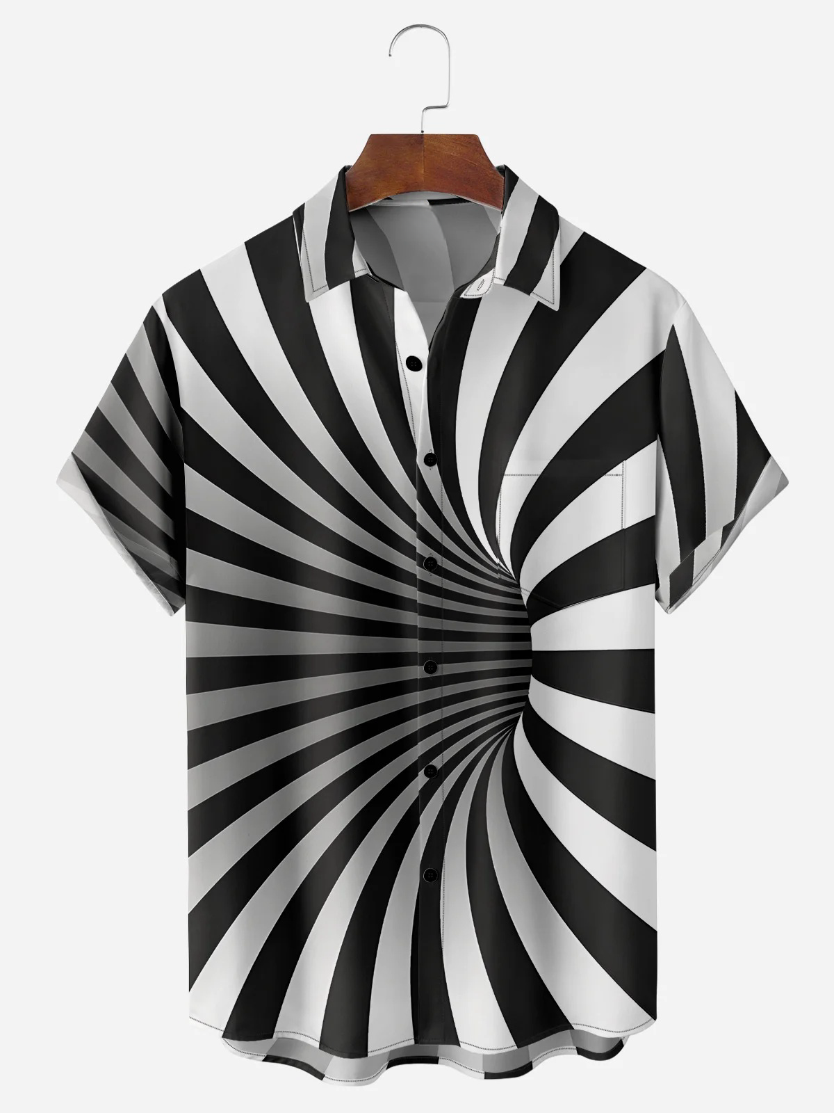 3D Print Chest Pocket Short Sleeve Casual Shirt