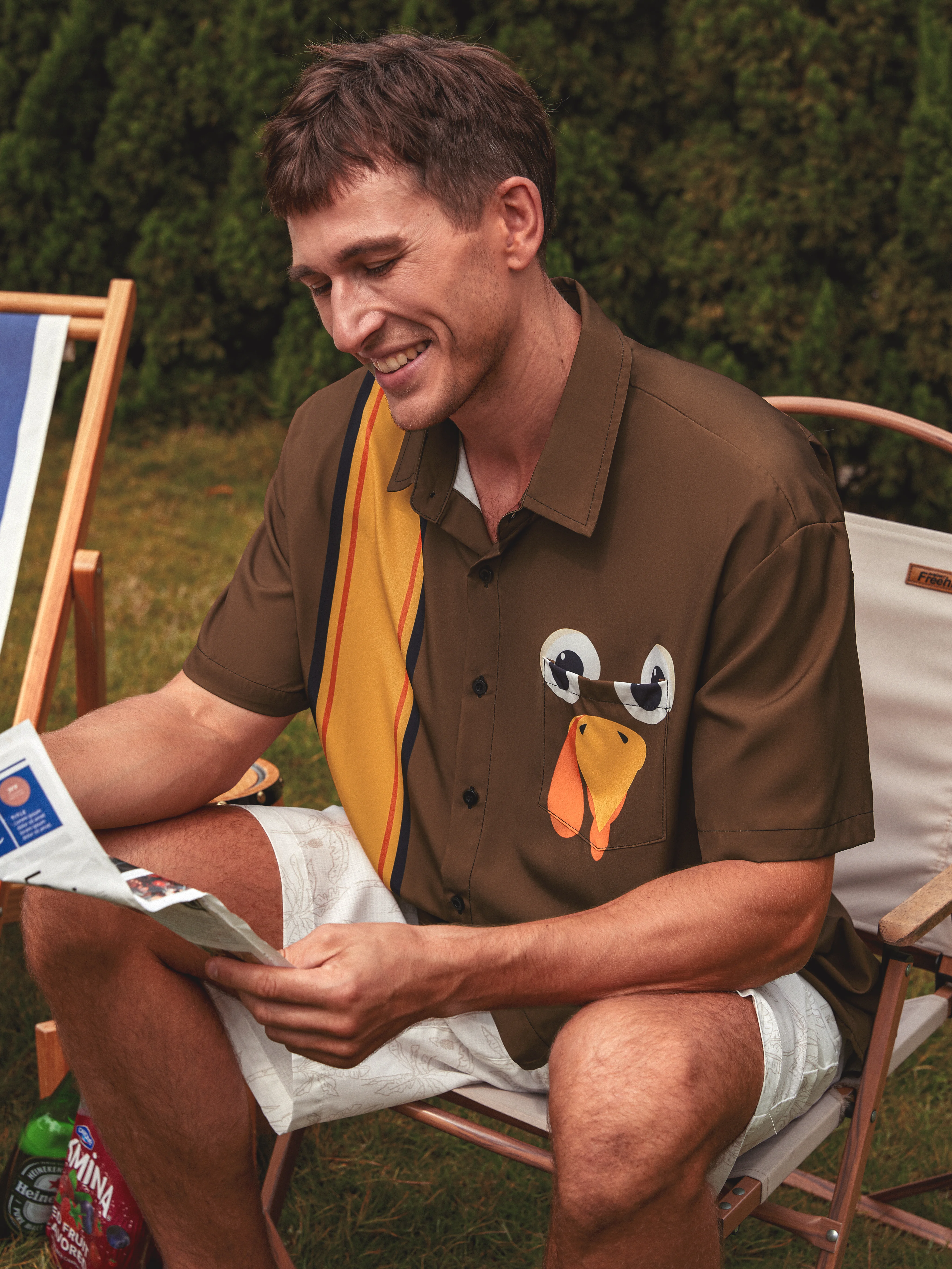 Turkey Chest Pocket Short Sleeve Bowling Shirt