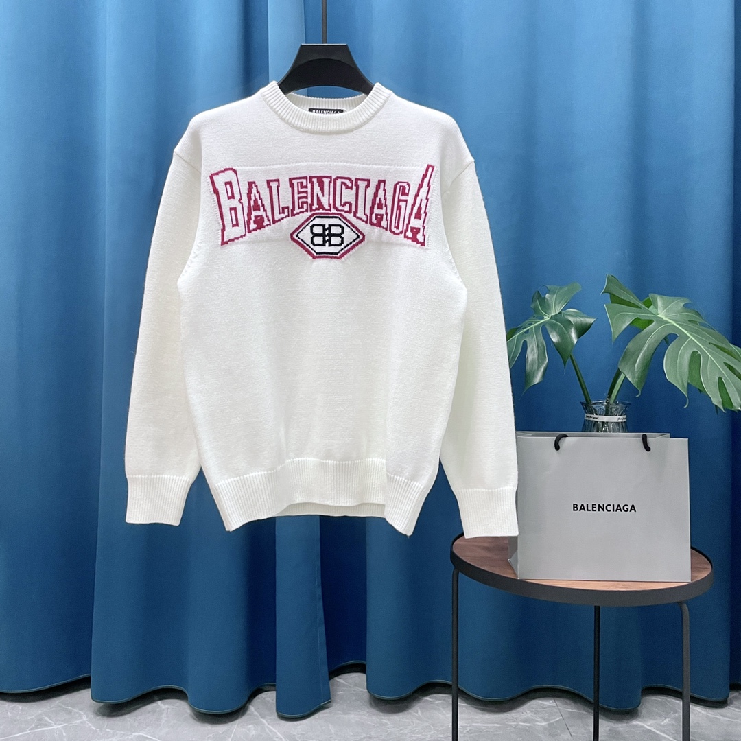 Jacquard Letters Long Sleeve Knitted Sweater