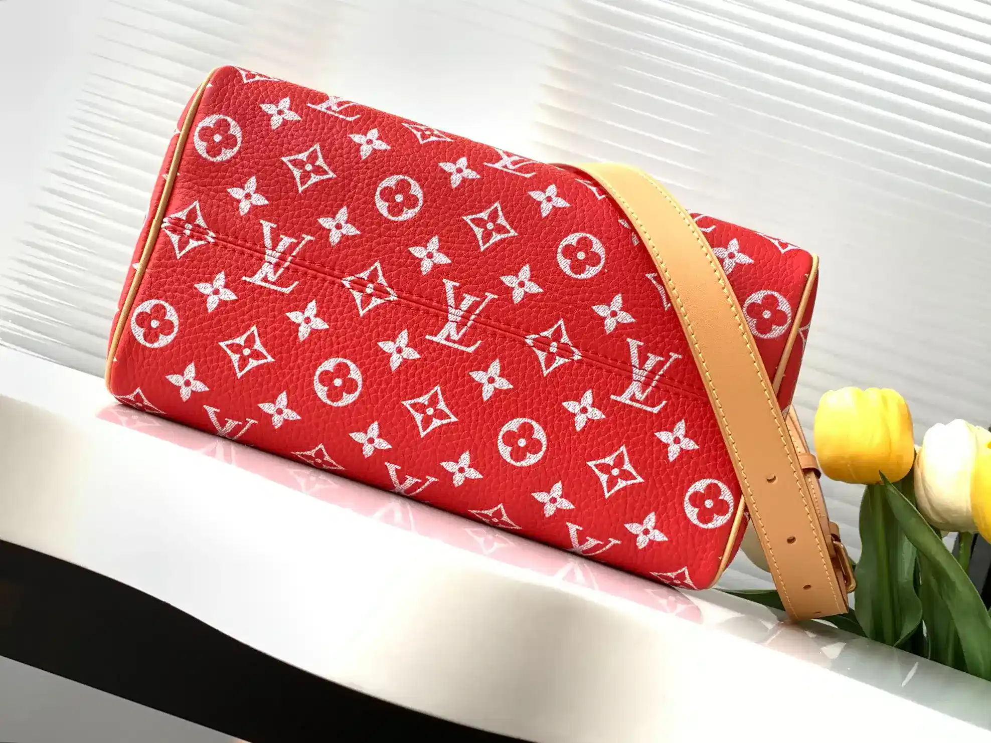 Louis Vuitton Red Speedy Lambskin Top Handle Bag product photo from LabelPicks