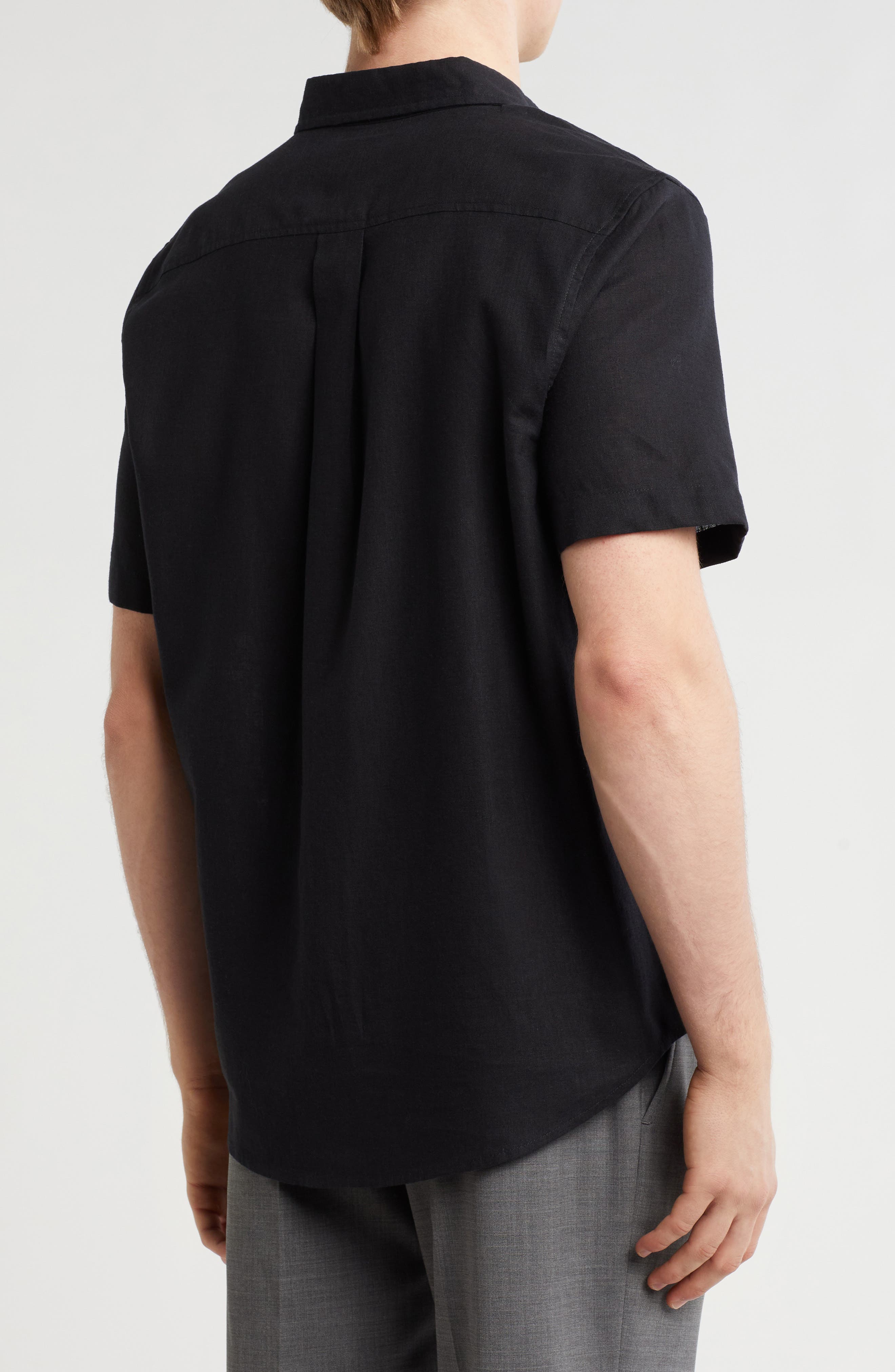 14th & Union Linen & Cotton Short Sleeve Button-Up Shirt