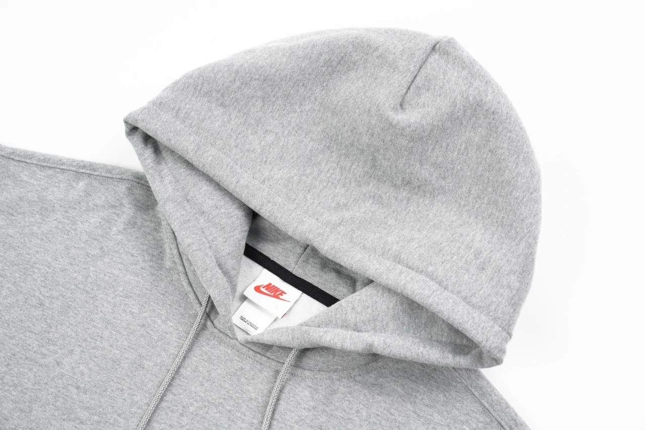 Nike Grey Embroidered Logo Fleece Hoodie product photo from LabelPicks