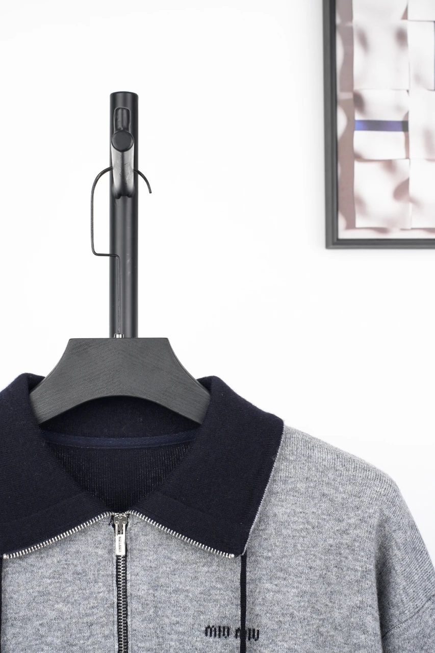 Miu Miu Grey Cashmere Feel Hooded Cardigan product photo from LabelPicks