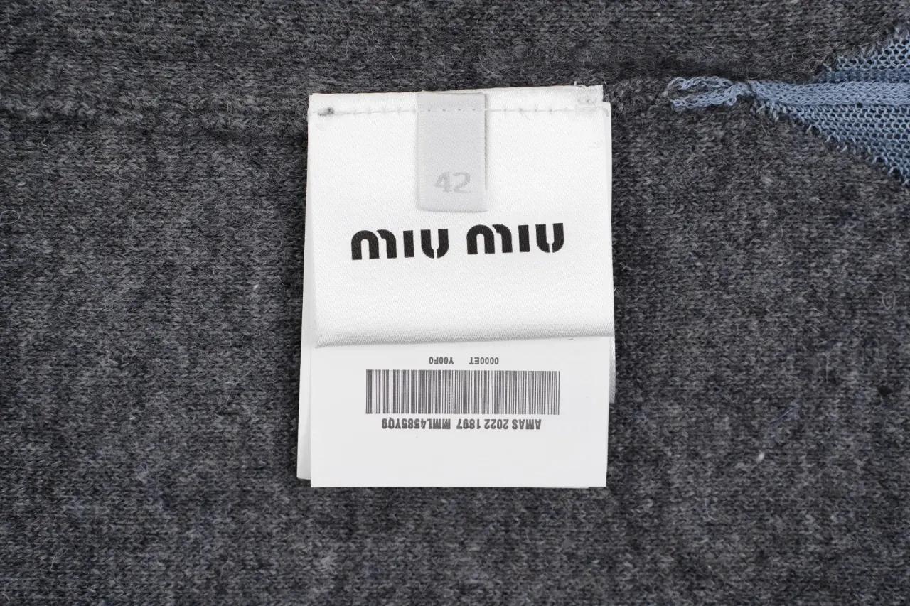 Miu Miu Grey Blue Contrast Collar Polo Sweater product photo from LabelPicks