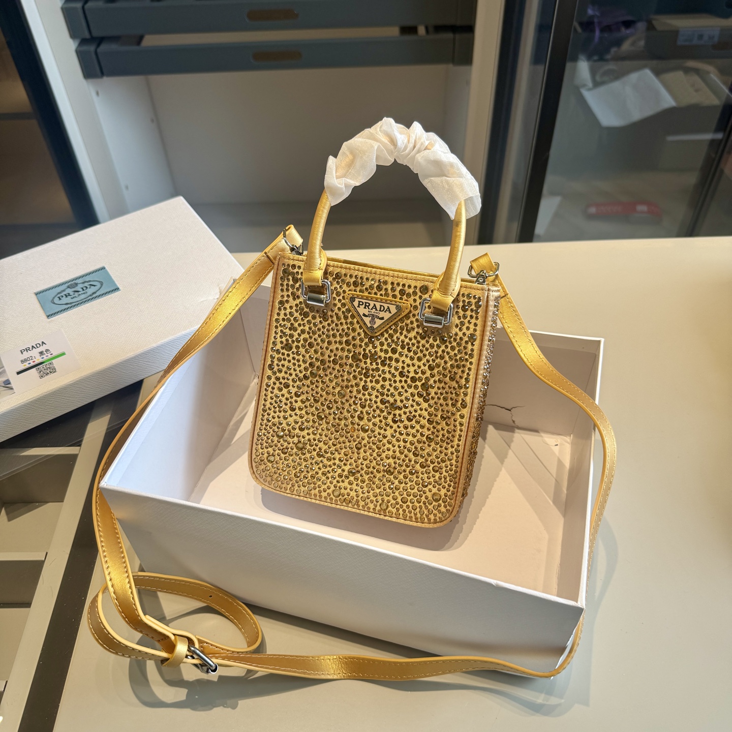 Prada Rhinestone Series Sparkling Mini Tote Bag
