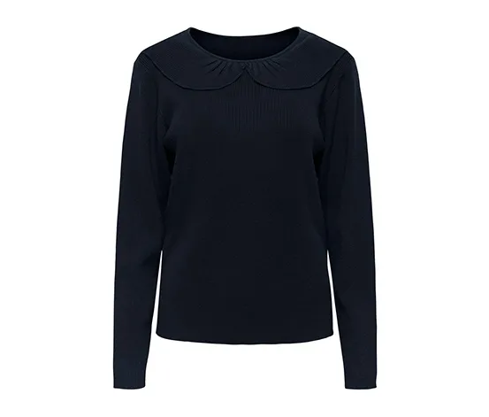 Feinstrick-Pullover mit Kragen