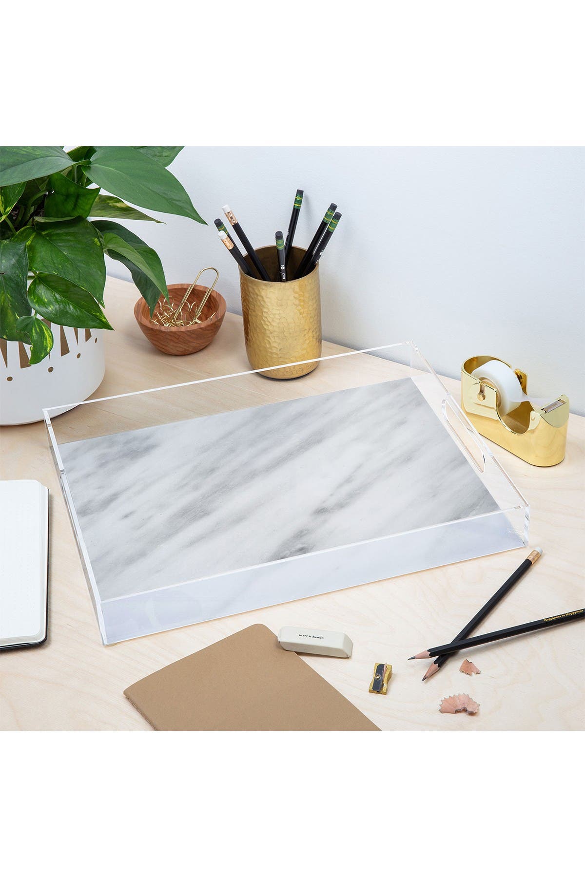 Deny Designs Emanuela Carratoni Italian Marble Carrara Acrylic Tray