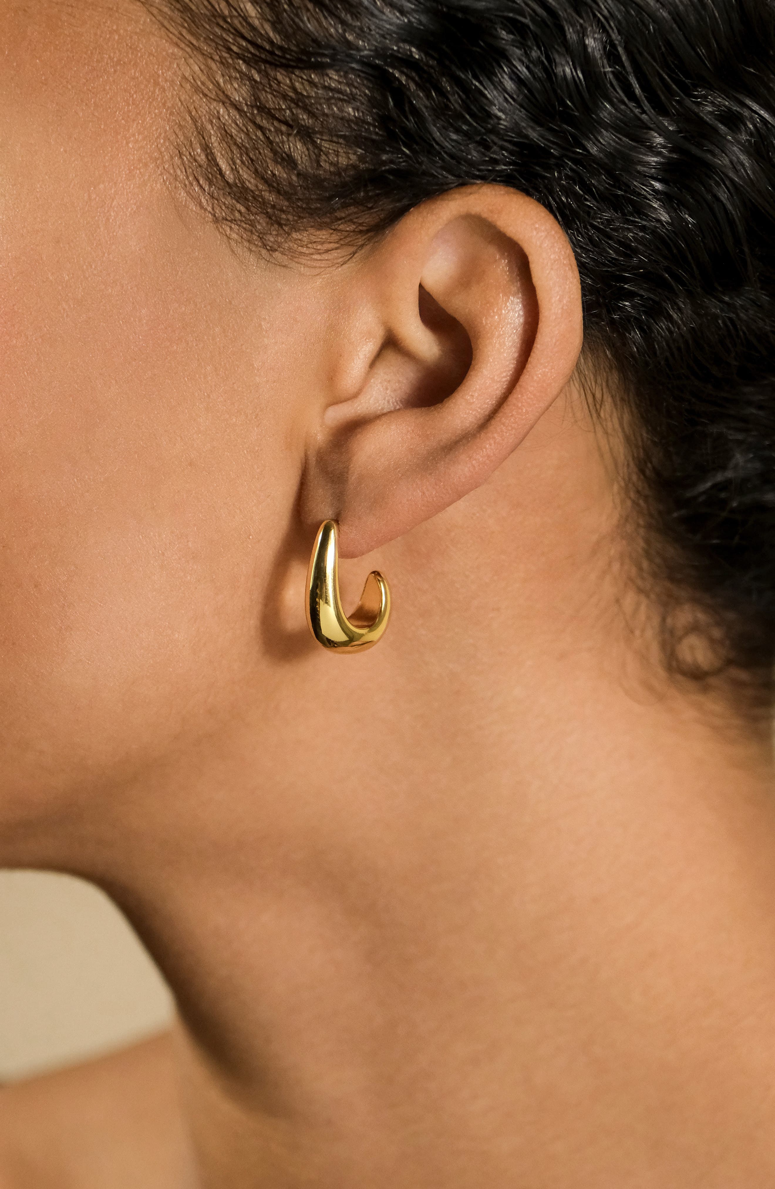 Sterling Forever Stephanie Huggie Hoop Earrings