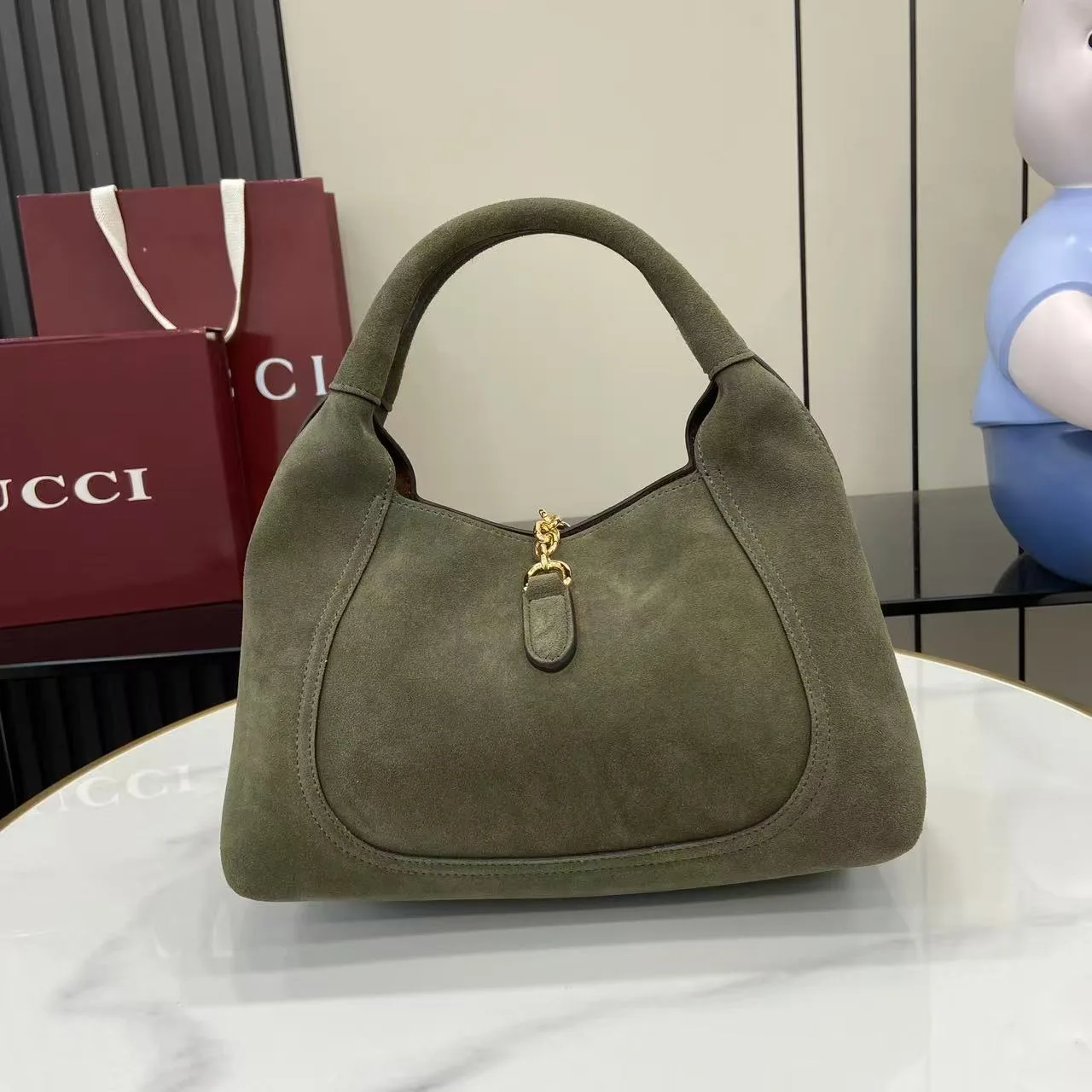 Gucci Green Suede Leather Shoulder Bag product photo from LabelPicks