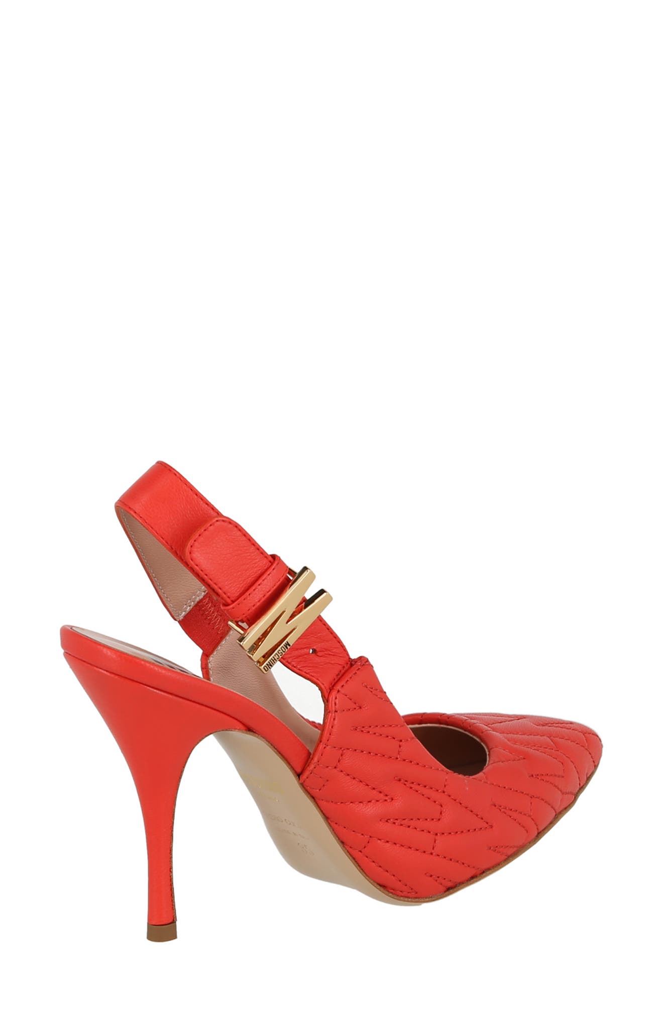 Moschino Logo Quilted Slingback Pump
