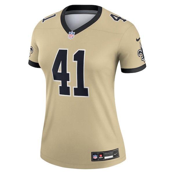 Alvin Kamara New Orleans Saints Nike Women's Gameday Golds Alternate Legend Player Performance Top - Gold