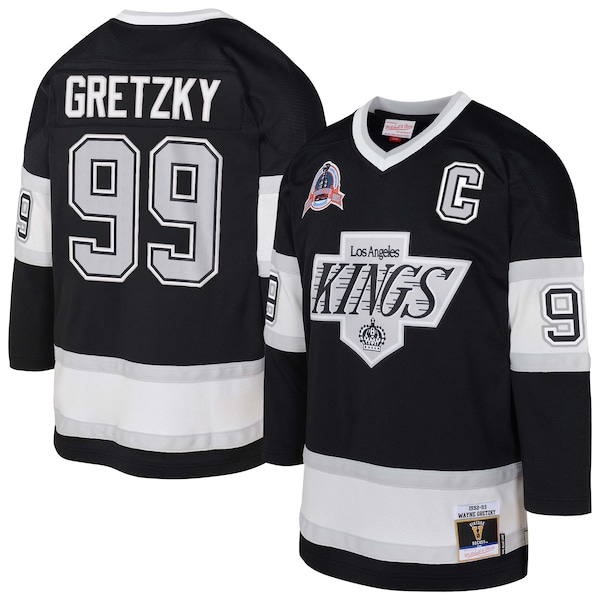 Wayne Gretzky Los Angeles Kings  Youth 1992/93 Captain Patch Power Play Player Jersey - Black/White